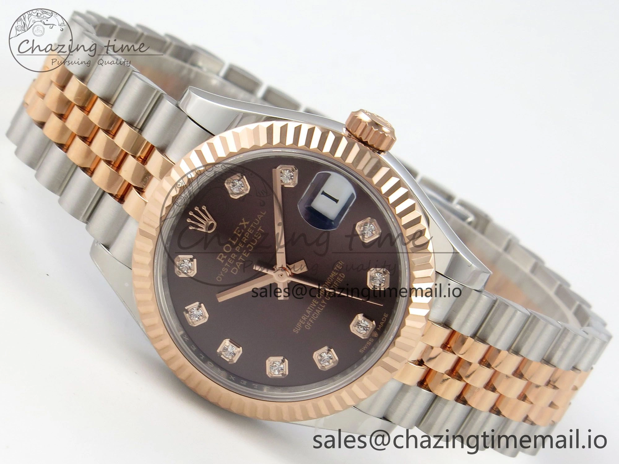 DateJust 31 278271 THBF 1:1 Best Edition 904L Steel Brown Diamonds Dial on SS RG Jubilee Bracelet HZ Cal. Functional 25