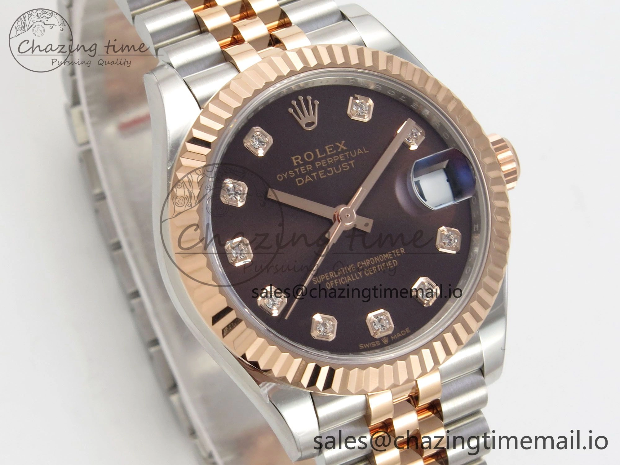 DateJust 31 278271 THBF 1:1 Best Edition 904L Steel Brown Diamonds Dial on SS RG Jubilee Bracelet HZ Cal. Functional 25