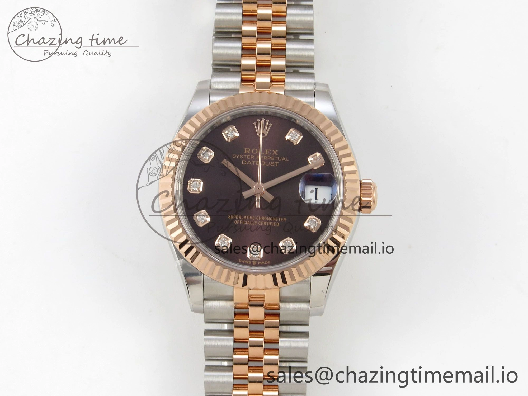 DateJust 31 278271 THBF 1:1 Best Edition 904L Steel Brown Diamonds Dial on SS RG Jubilee Bracelet HZ Cal. Functional 25