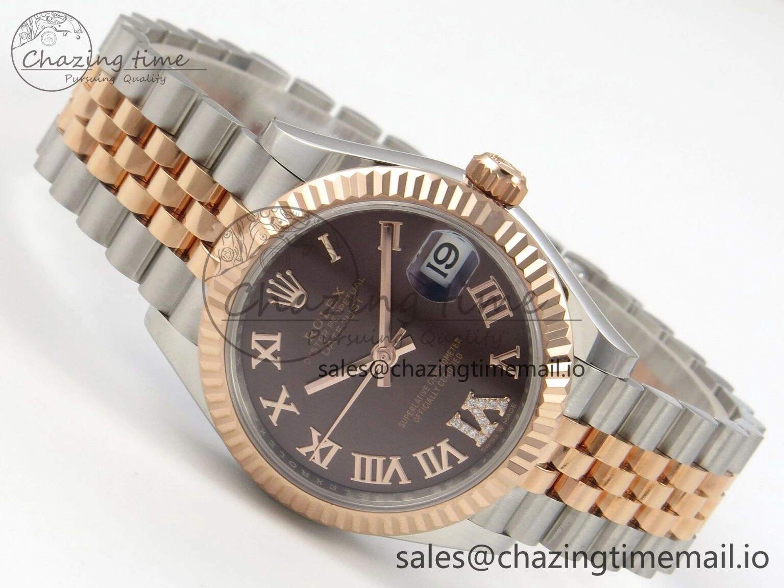 DateJust 31 278271 THBF 1:1 Best Edition 904L Steel Brown Roman Diamonds Dial on SS RG Jubilee Bracelet HZ Cal. MultiPurpose 34