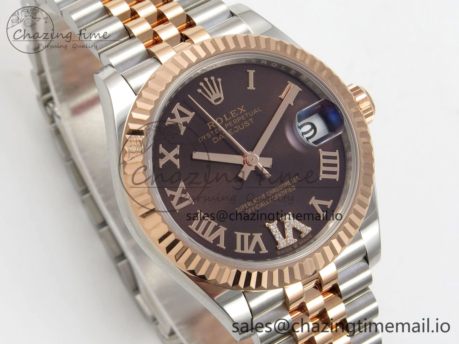 DateJust 31 278271 THBF 1:1 Best Edition 904L Steel Brown Roman Diamonds Dial on SS RG Jubilee Bracelet HZ Cal. MultiPurpose 34