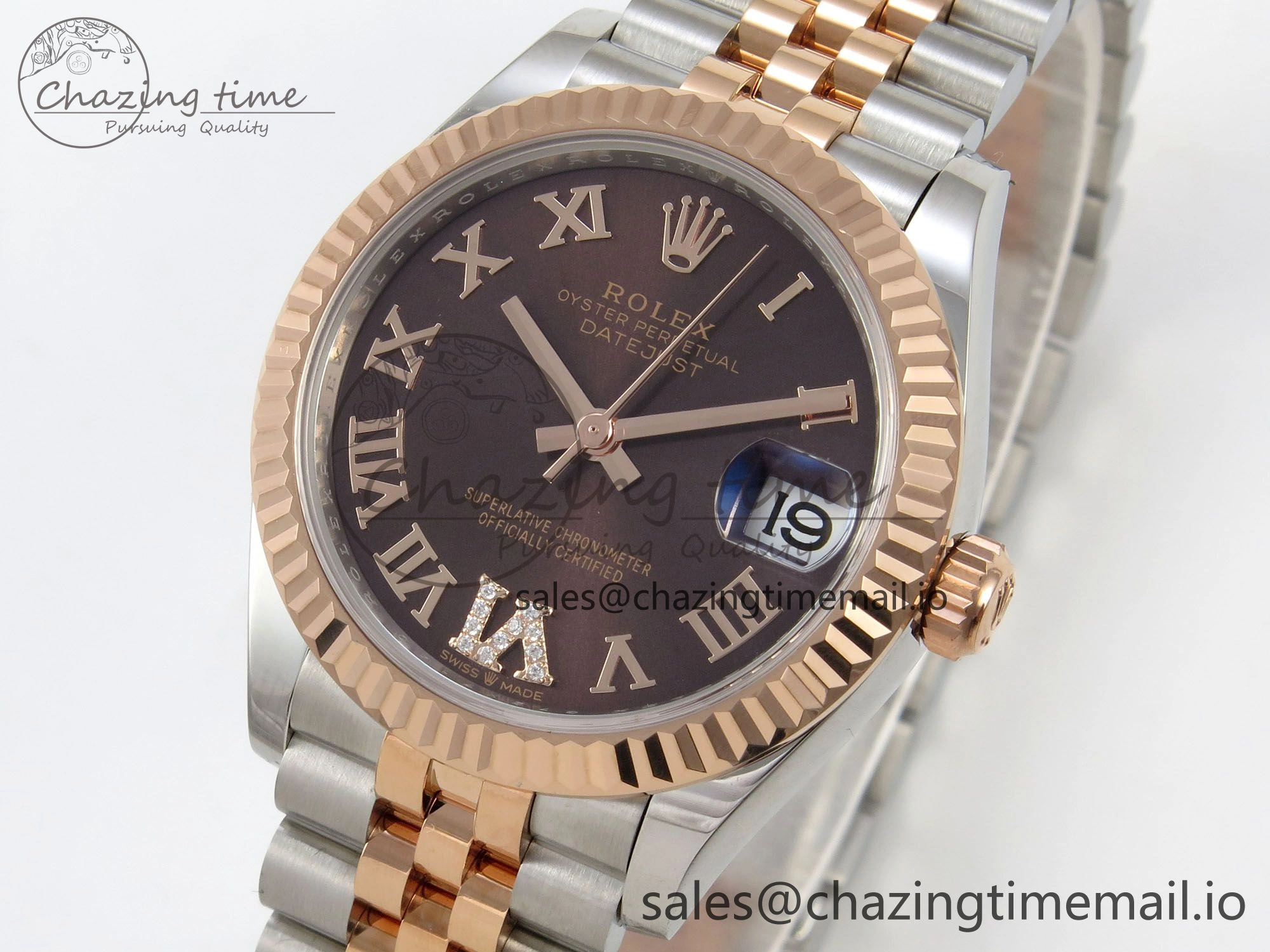 DateJust 31 278271 THBF 1:1 Best Edition 904L Steel Brown Roman Diamonds Dial on SS RG Jubilee Bracelet HZ Cal. MultiPurpose 34