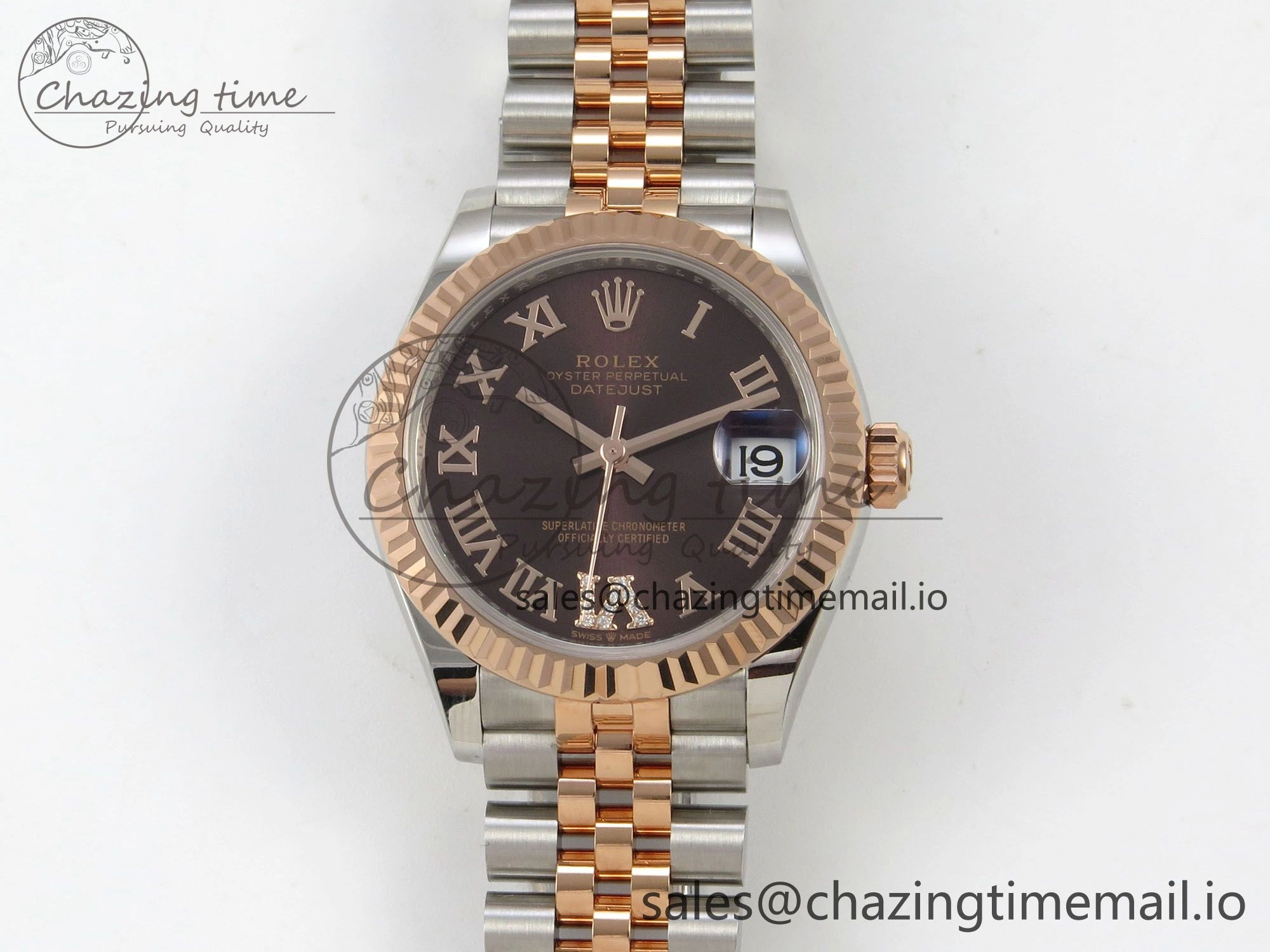 DateJust 31 278271 THBF 1:1 Best Edition 904L Steel Brown Roman Diamonds Dial on SS RG Jubilee Bracelet HZ Cal. MultiPurpose 34