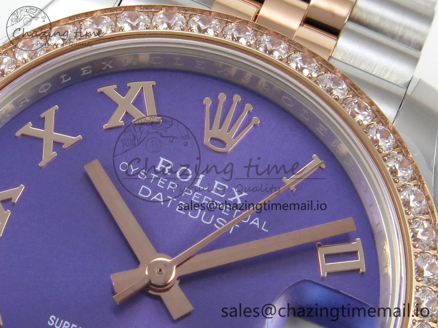 DateJust 31 278271 THBF 1:1 Best Edition 904L Steel Purple Roman Dial Diamonds Bezel on SS RG Jubilee Bracelet HZ Cal. Neat 14