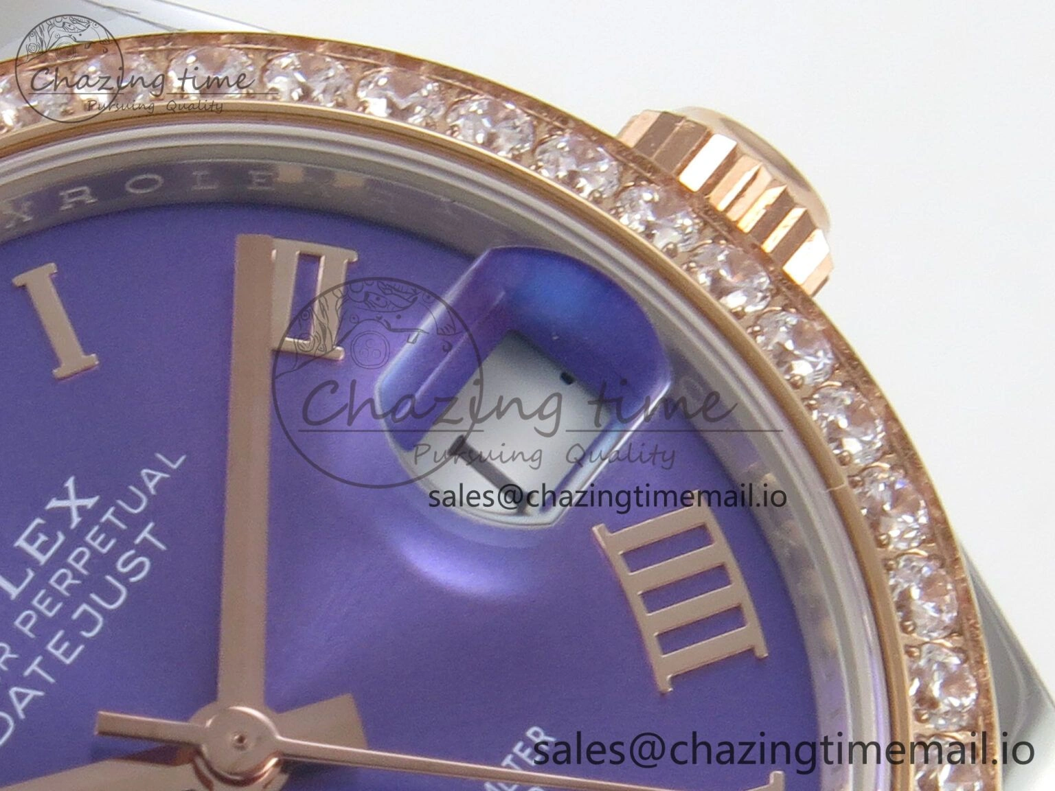 DateJust 31 278271 THBF 1:1 Best Edition 904L Steel Purple Roman Dial Diamonds Bezel on SS RG Jubilee Bracelet HZ Cal. Neat 14