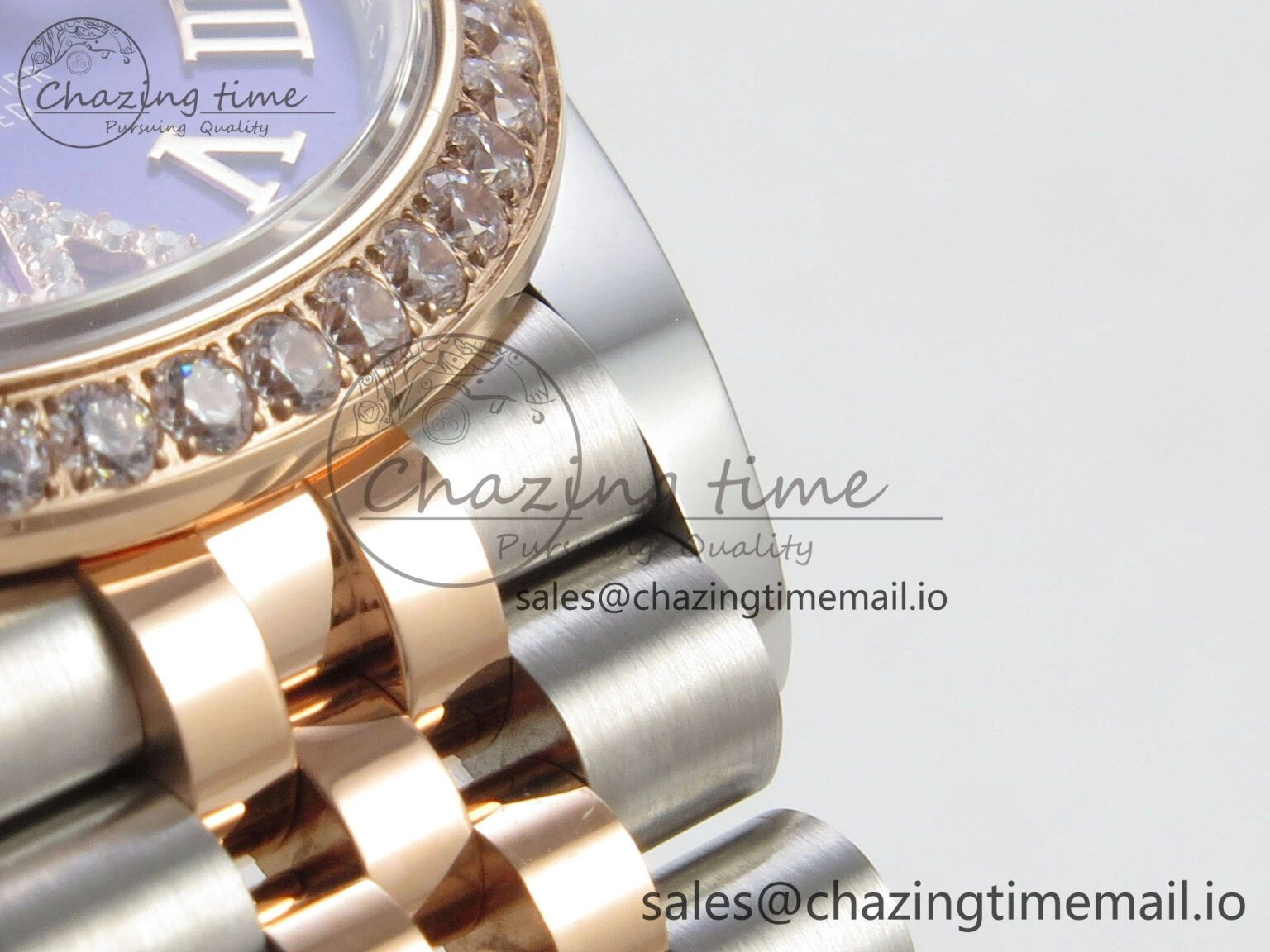 DateJust 31 278271 THBF 1:1 Best Edition 904L Steel Purple Roman Dial Diamonds Bezel on SS RG Jubilee Bracelet HZ Cal. Neat 14