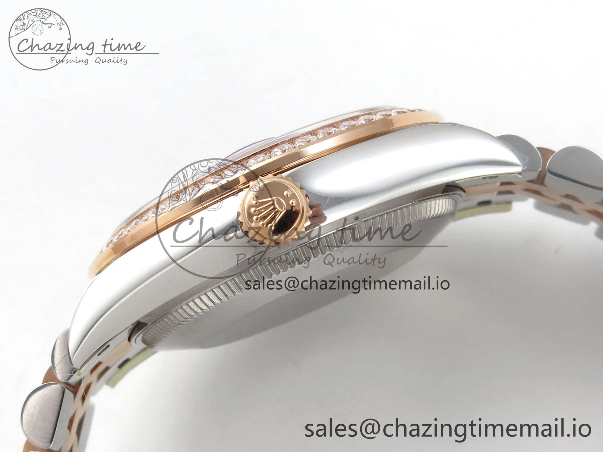 DateJust 31 278271 THBF 1:1 Best Edition 904L Steel Purple Roman Dial Diamonds Bezel on SS RG Jubilee Bracelet HZ Cal. Neat 14