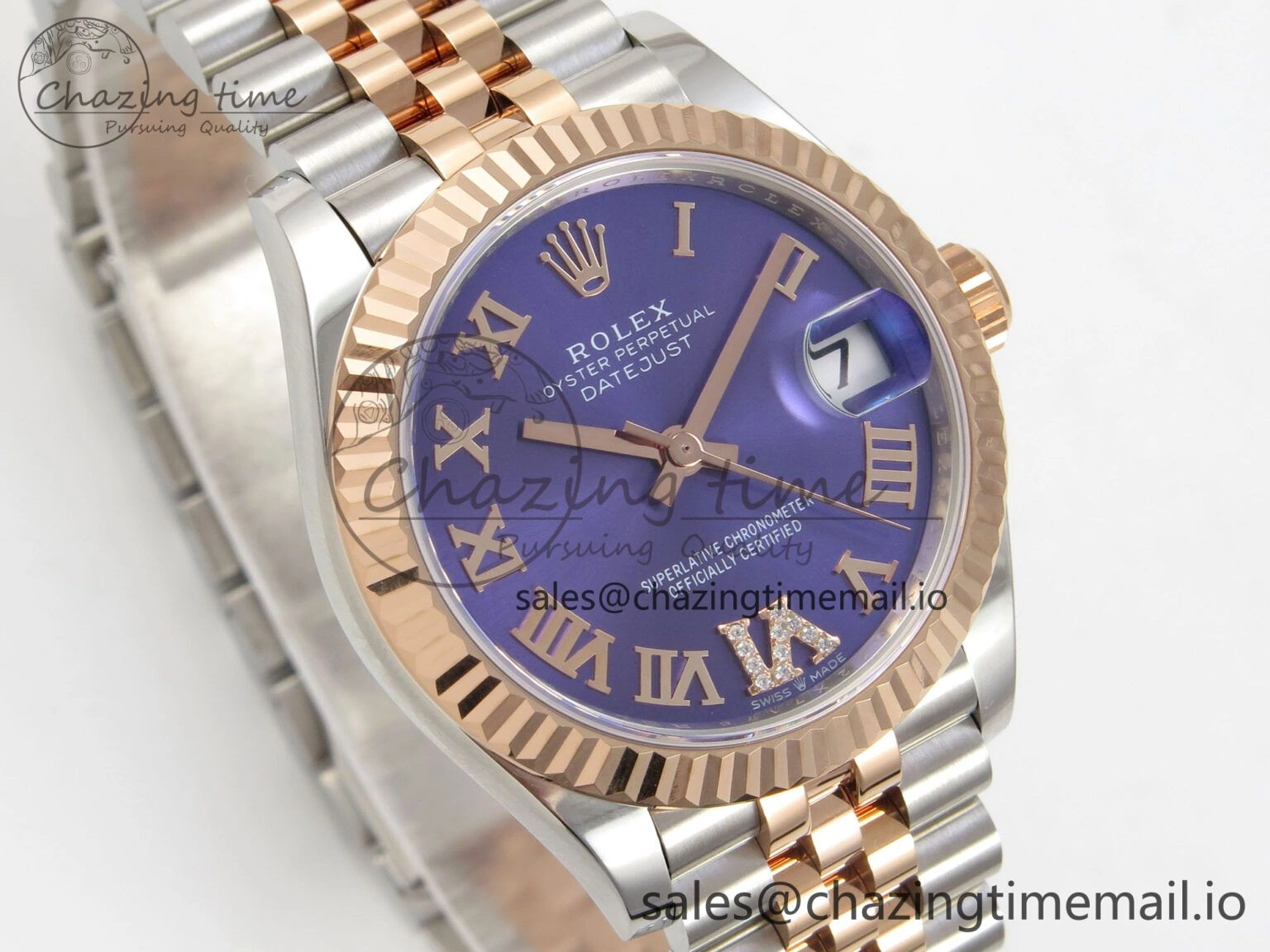 SoftTouch DateJust 31 278271 THBF 1:1 Best Edition 904L Steel Purple Roman Diamonds Dial on SS RG Jubilee Bracelet HZ Cal. 41