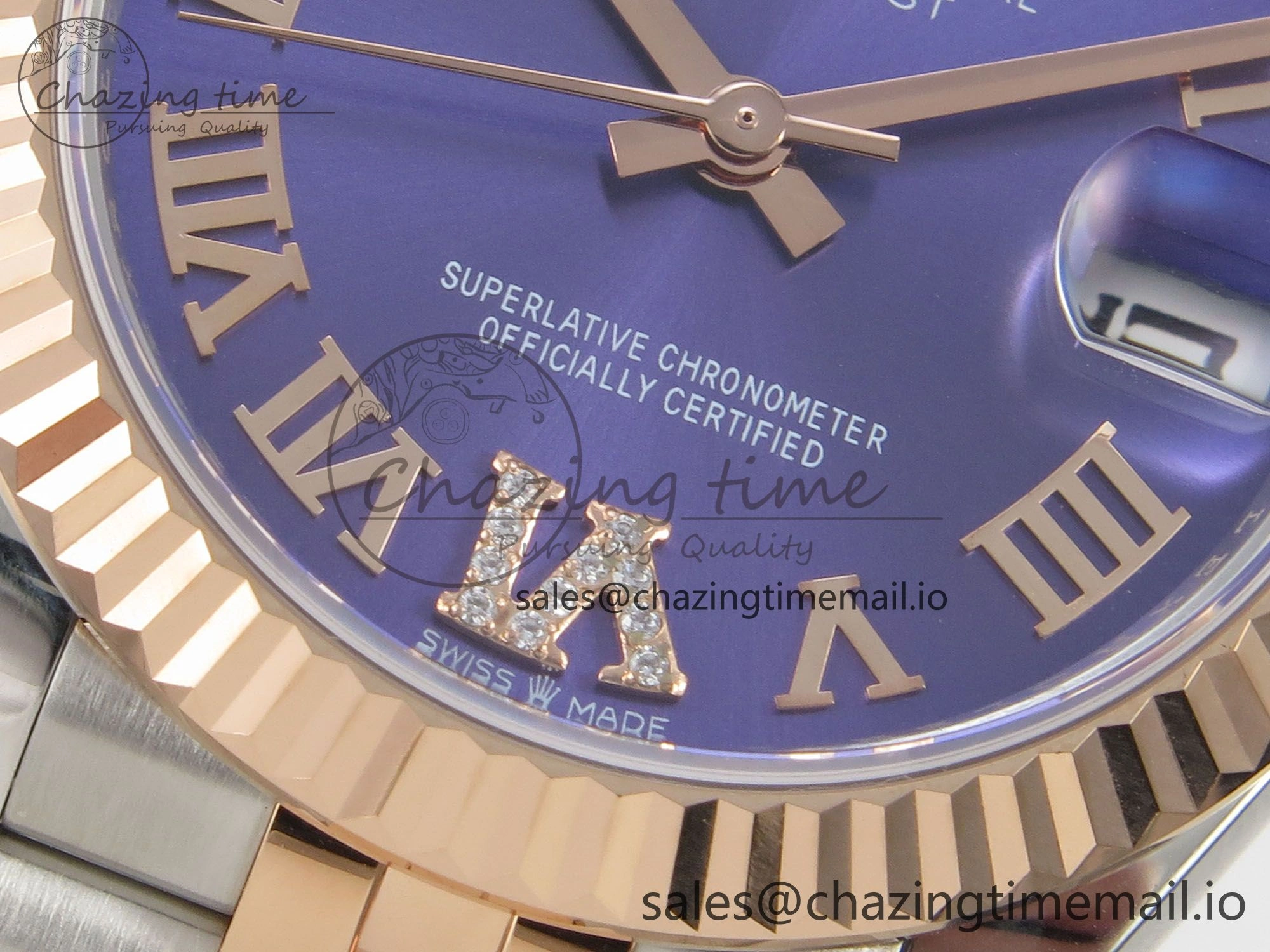 SoftTouch DateJust 31 278271 THBF 1:1 Best Edition 904L Steel Purple Roman Diamonds Dial on SS RG Jubilee Bracelet HZ Cal. 41