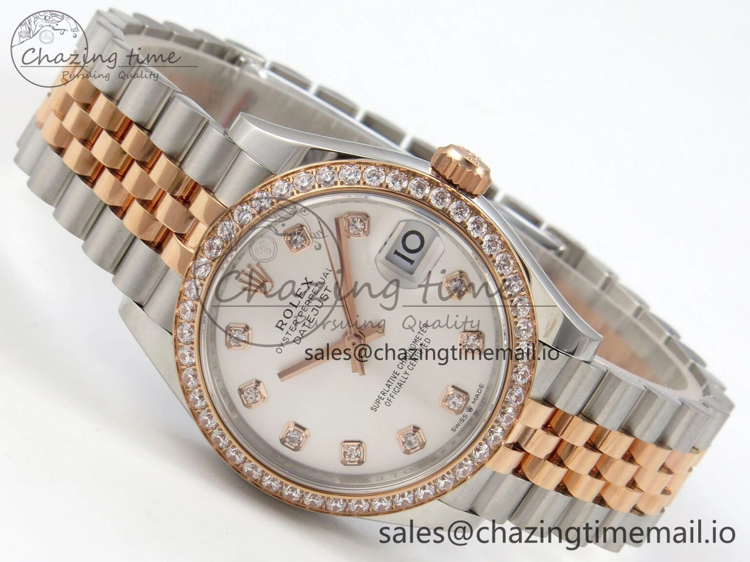 DateJust 31 278271 THBF 1:1 Best Edition 904L Steel White Diamonds Dial Diamonds Bezel on SS RG Jubilee Bracelet HZ Cal. Supportive 36