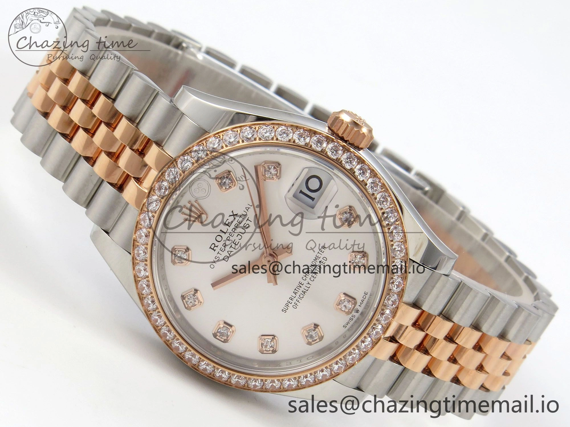 DateJust 31 278271 THBF 1:1 Best Edition 904L Steel White Diamonds Dial Diamonds Bezel on SS RG Jubilee Bracelet HZ Cal. Supportive 36