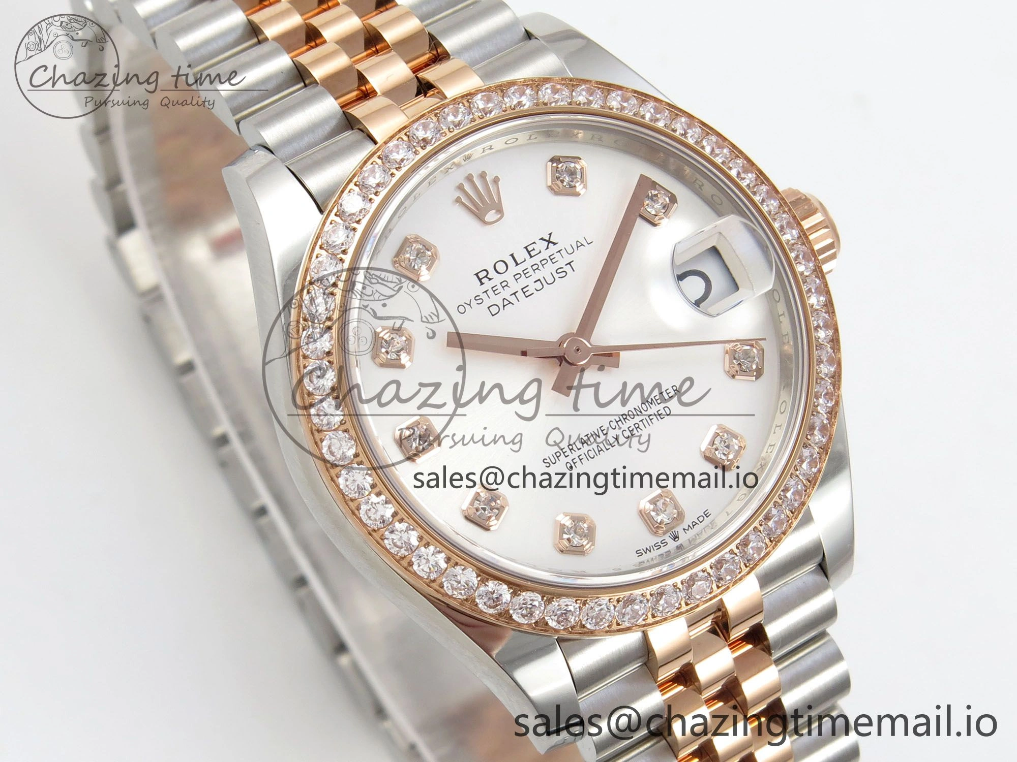 DateJust 31 278271 THBF 1:1 Best Edition 904L Steel White Diamonds Dial Diamonds Bezel on SS RG Jubilee Bracelet HZ Cal. Supportive 36