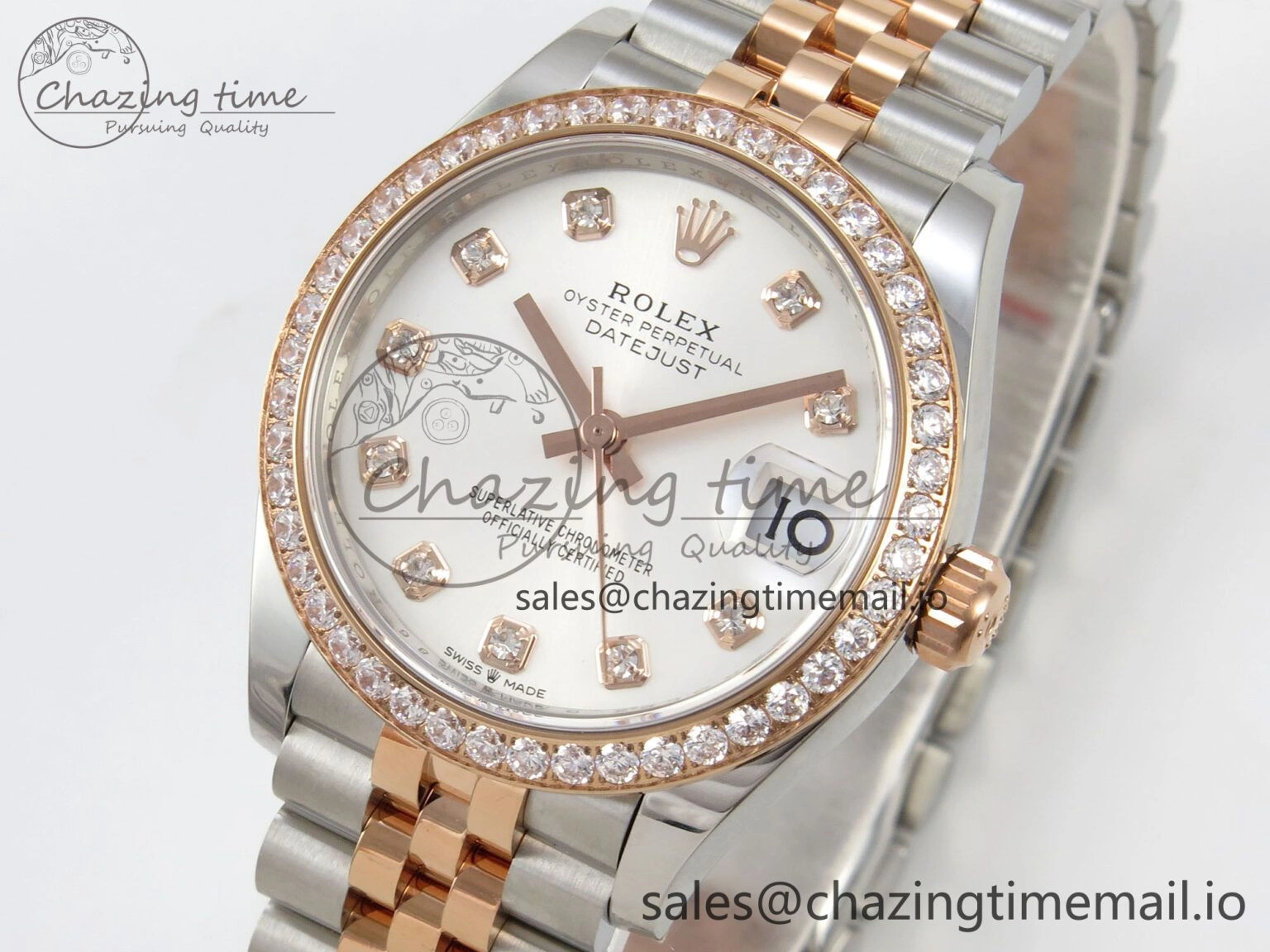 DateJust 31 278271 THBF 1:1 Best Edition 904L Steel White Diamonds Dial Diamonds Bezel on SS RG Jubilee Bracelet HZ Cal. Supportive 36