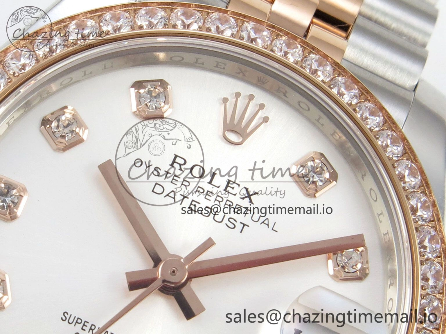 DateJust 31 278271 THBF 1:1 Best Edition 904L Steel White Diamonds Dial Diamonds Bezel on SS RG Jubilee Bracelet HZ Cal. Supportive 36