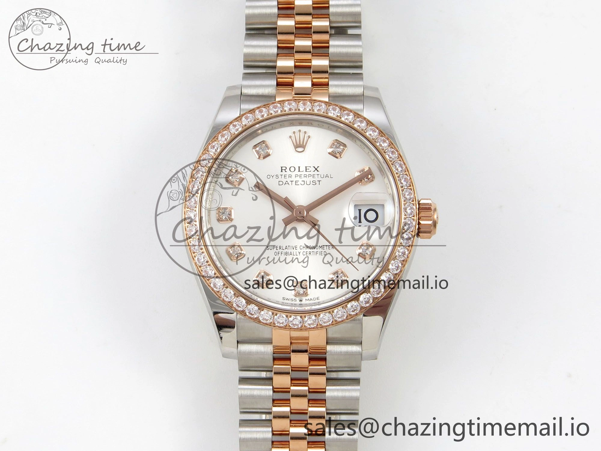 DateJust 31 278271 THBF 1:1 Best Edition 904L Steel White Diamonds Dial Diamonds Bezel on SS RG Jubilee Bracelet HZ Cal. Supportive 36