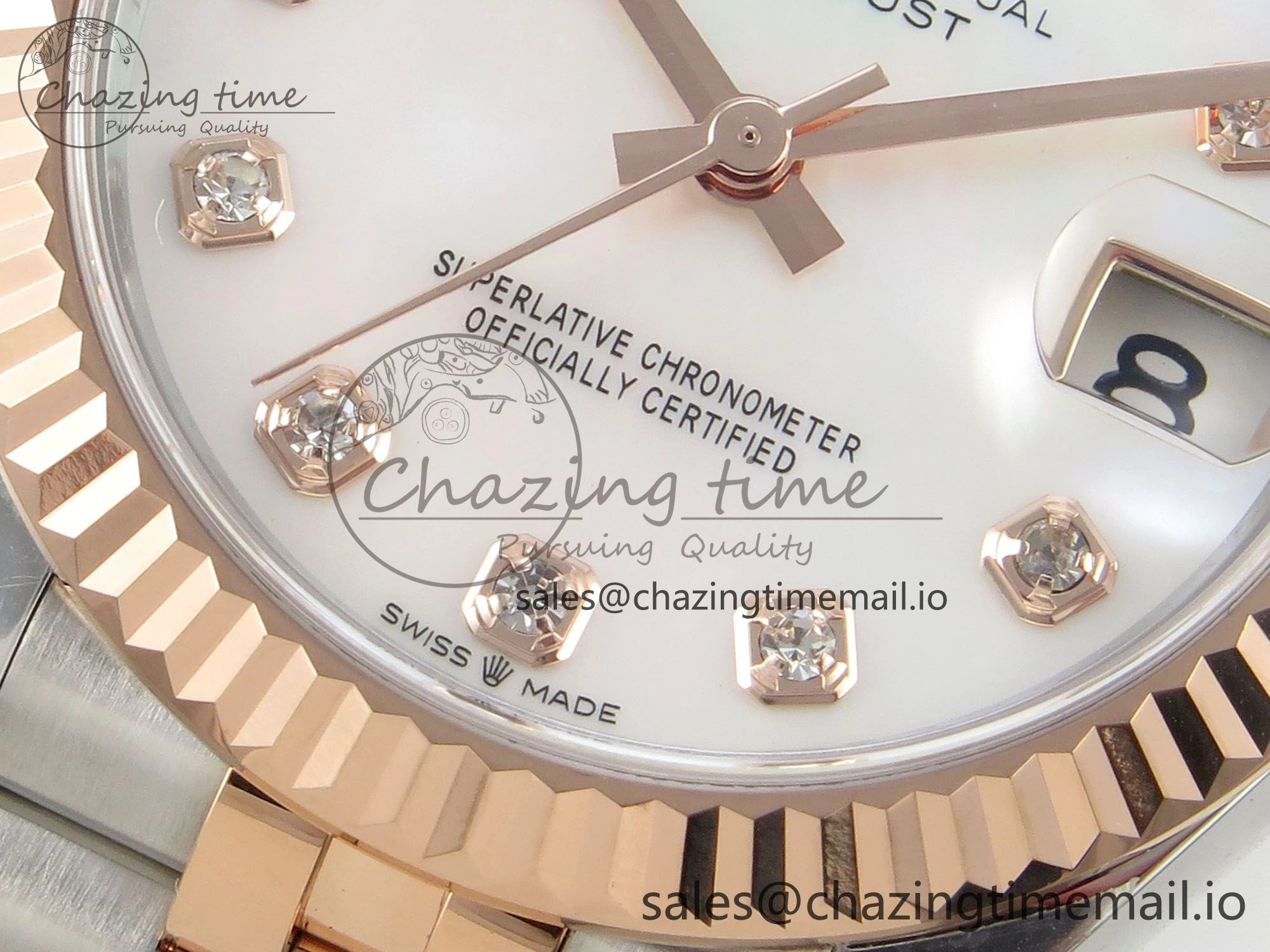 Chic DateJust 31 278271 THBF 1:1 Best Edition 904L Steel White Diamonds Dial on SS RG Jubilee Bracelet HZ Cal. 24
