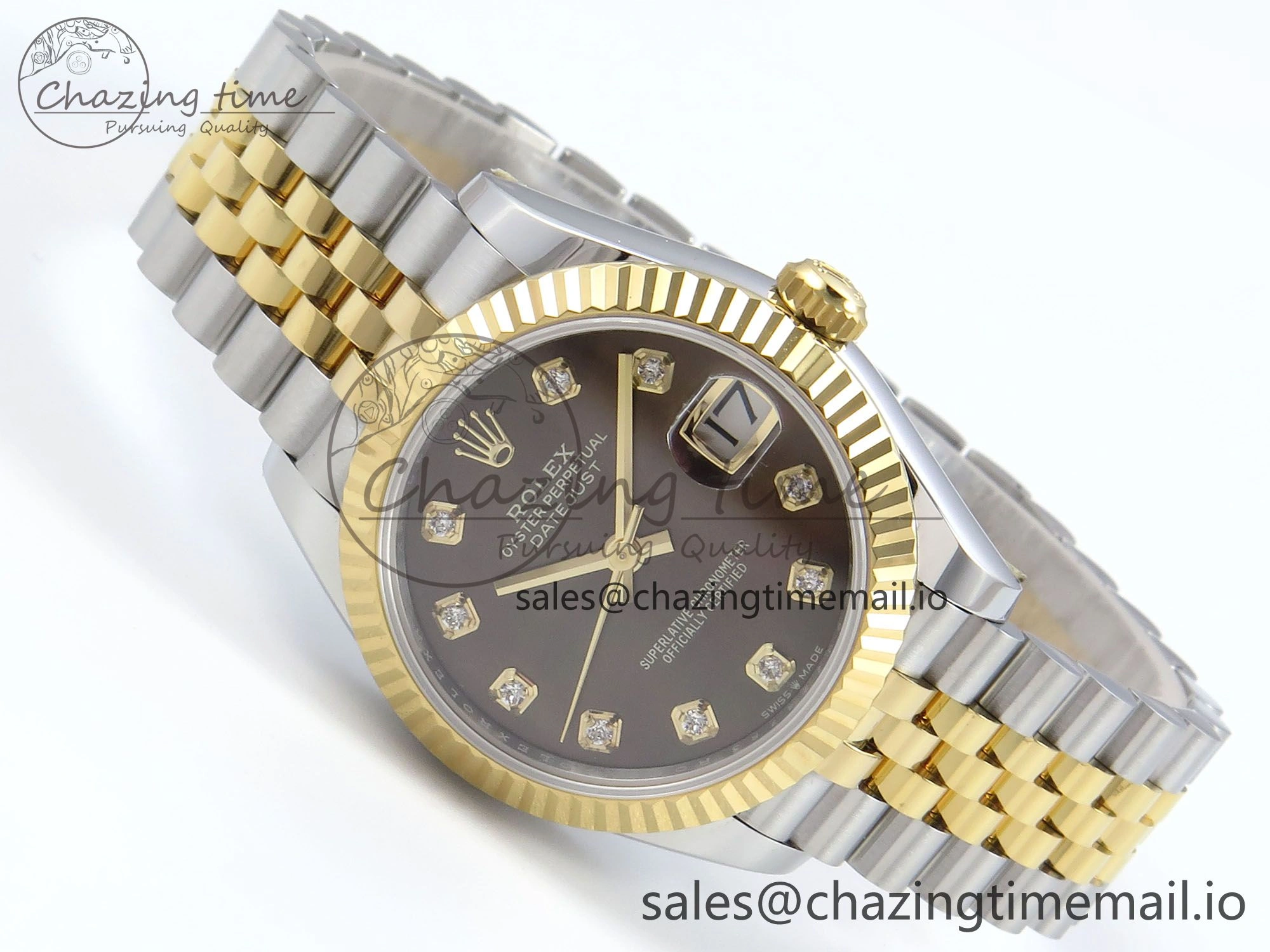 DateJust 31 278273 ARF 1:1 Best Edition 904L Steel Brown Diamonds Dial on SS YG Jubilee Bracelet ETA BestValue 566