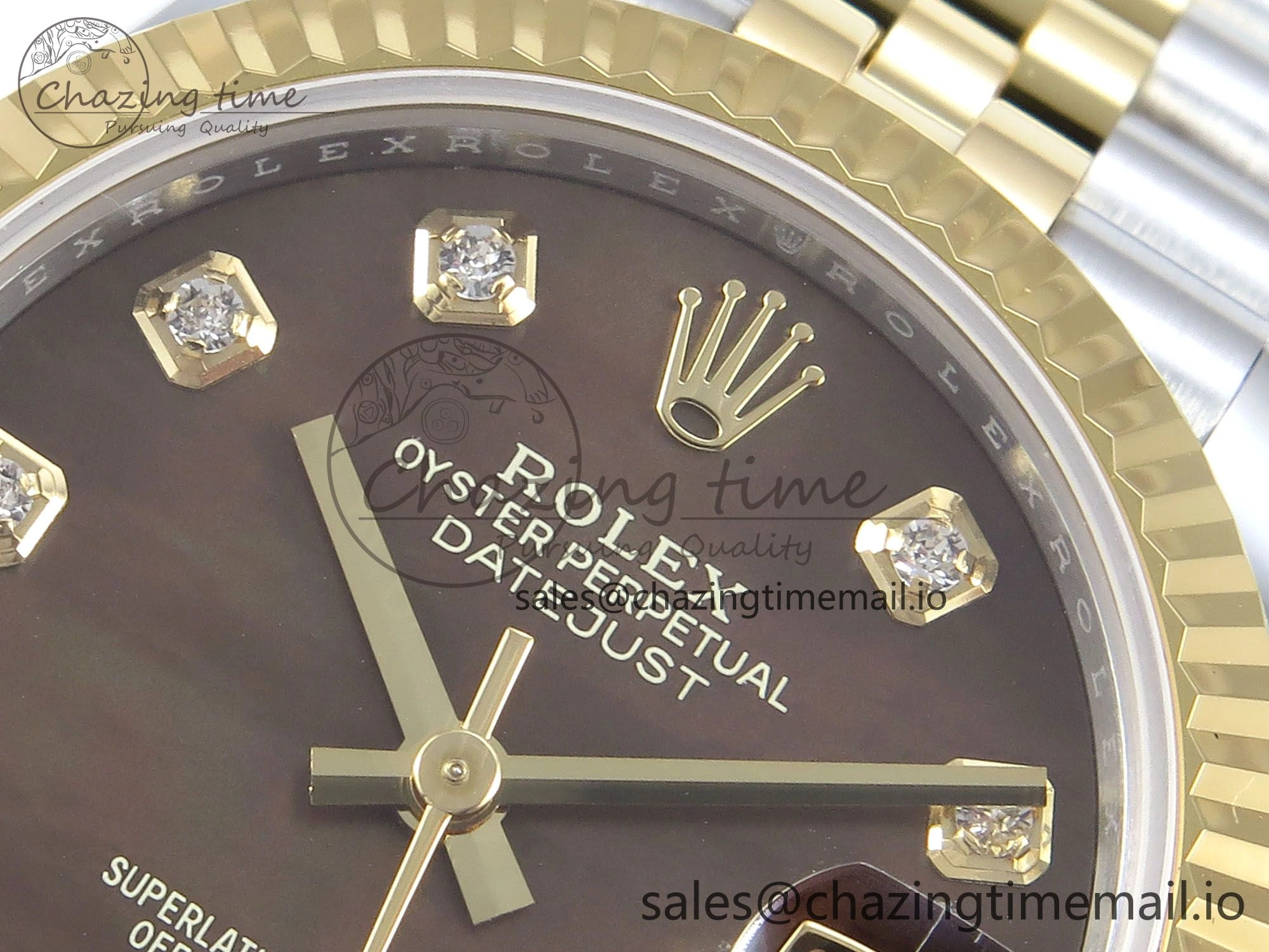 DateJust 31 278273 ARF 1:1 Best Edition 904L Steel Brown Diamonds Dial on SS YG Jubilee Bracelet ETA BestValue 566