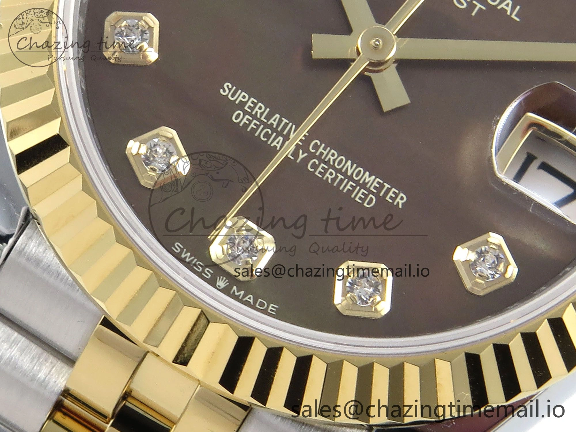 DateJust 31 278273 ARF 1:1 Best Edition 904L Steel Brown Diamonds Dial on SS YG Jubilee Bracelet ETA BestValue 566