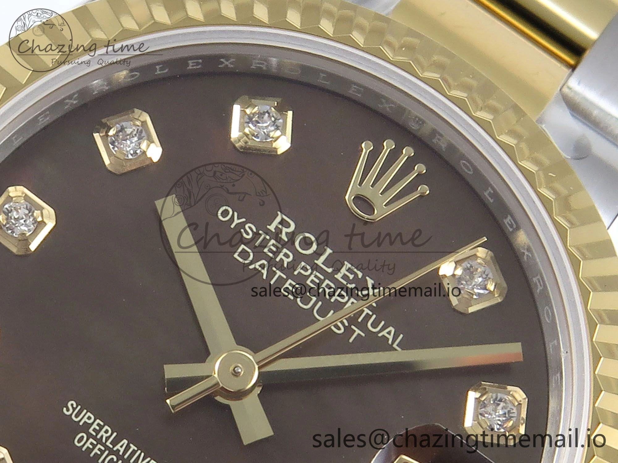 DateJust 31 278273 ARF 1:1 Best Edition 904L Steel Brown Diamonds Dial on SS YG Oyster Bracelet ETA UrbanChic 577