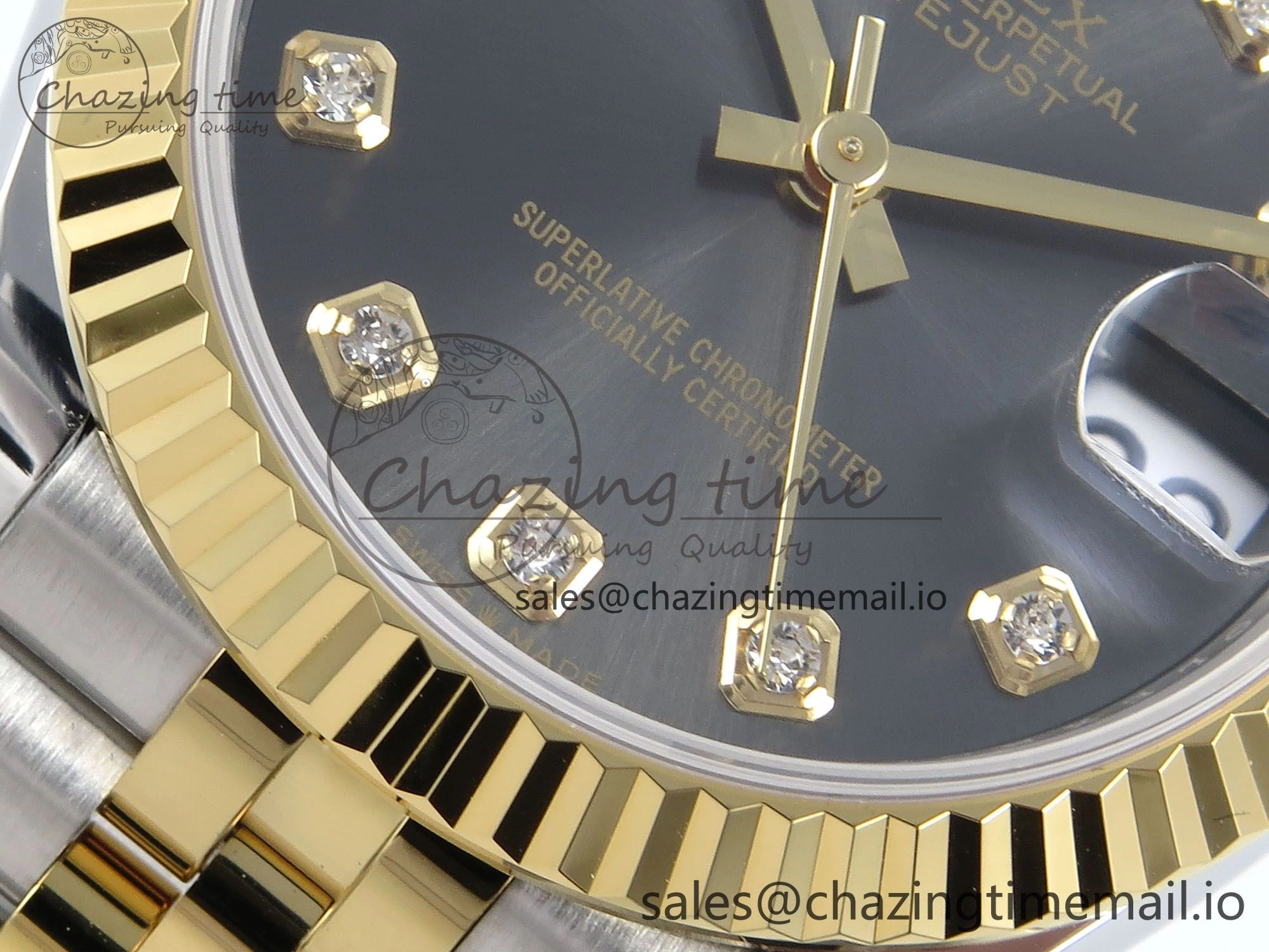 DateJust 31 278273 ARF 1:1 Best Edition 904L Steel Gray Diamonds Dial on SS YG Jubilee Bracelet ETA Soft 570