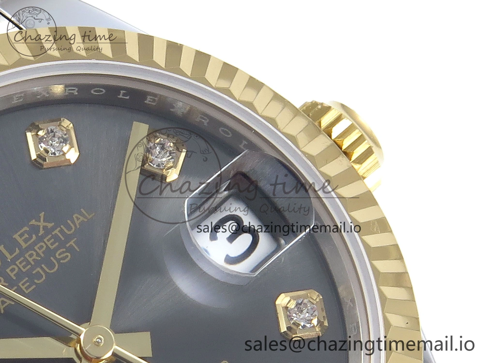 Original DateJust 31 278273 ARF 1:1 Best Edition 904L Steel Gray Diamonds Dial on SS YG Oyster Bracelet ETA 580