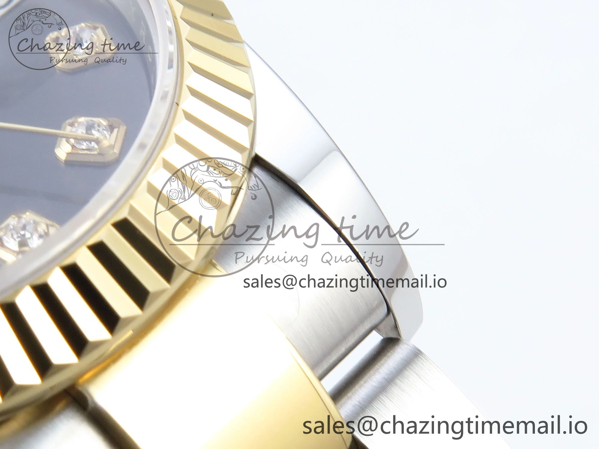 Original DateJust 31 278273 ARF 1:1 Best Edition 904L Steel Gray Diamonds Dial on SS YG Oyster Bracelet ETA 580