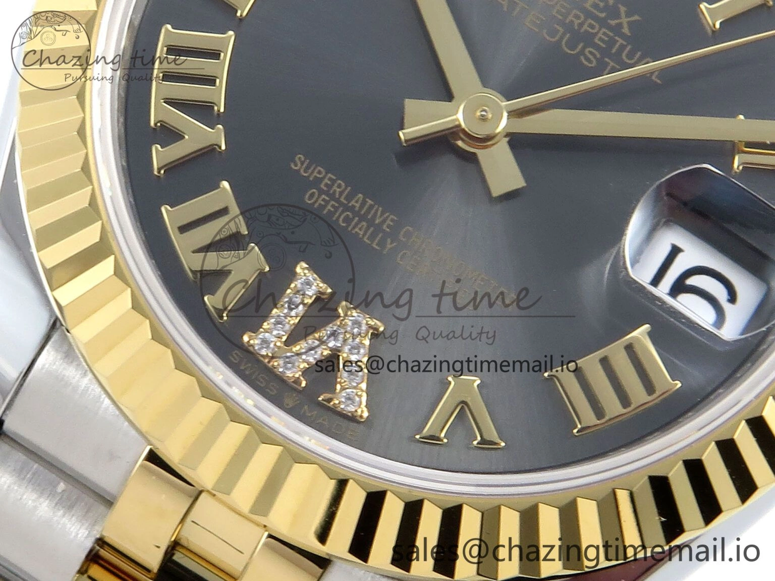 ZeroBulk DateJust 31 278273 ARF 1:1 Best Edition 904L Steel Gray Roman Diamonds Dial on SS YG Jubilee Bracelet ETA 564