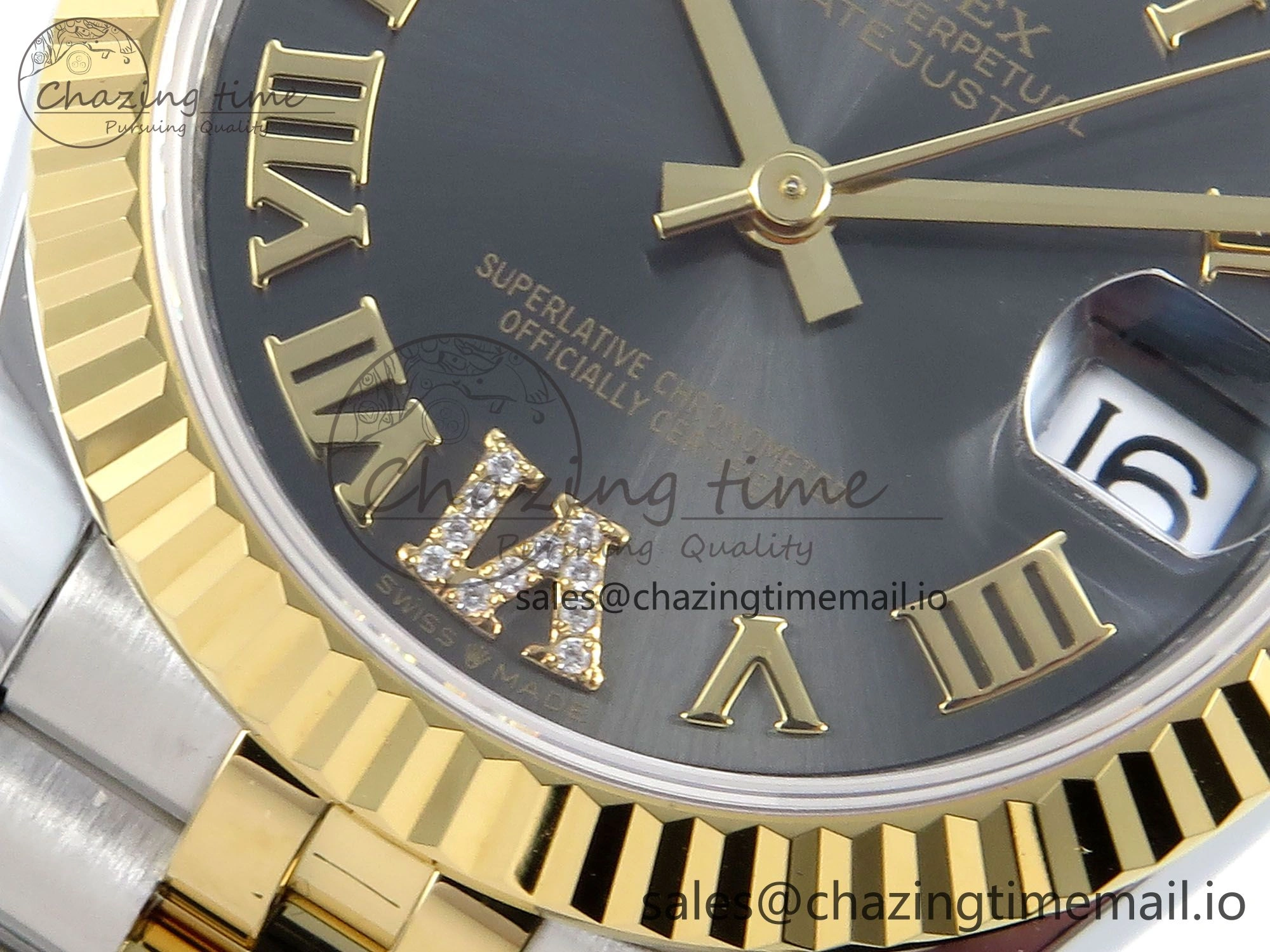 ZeroBulk DateJust 31 278273 ARF 1:1 Best Edition 904L Steel Gray Roman Diamonds Dial on SS YG Jubilee Bracelet ETA 564