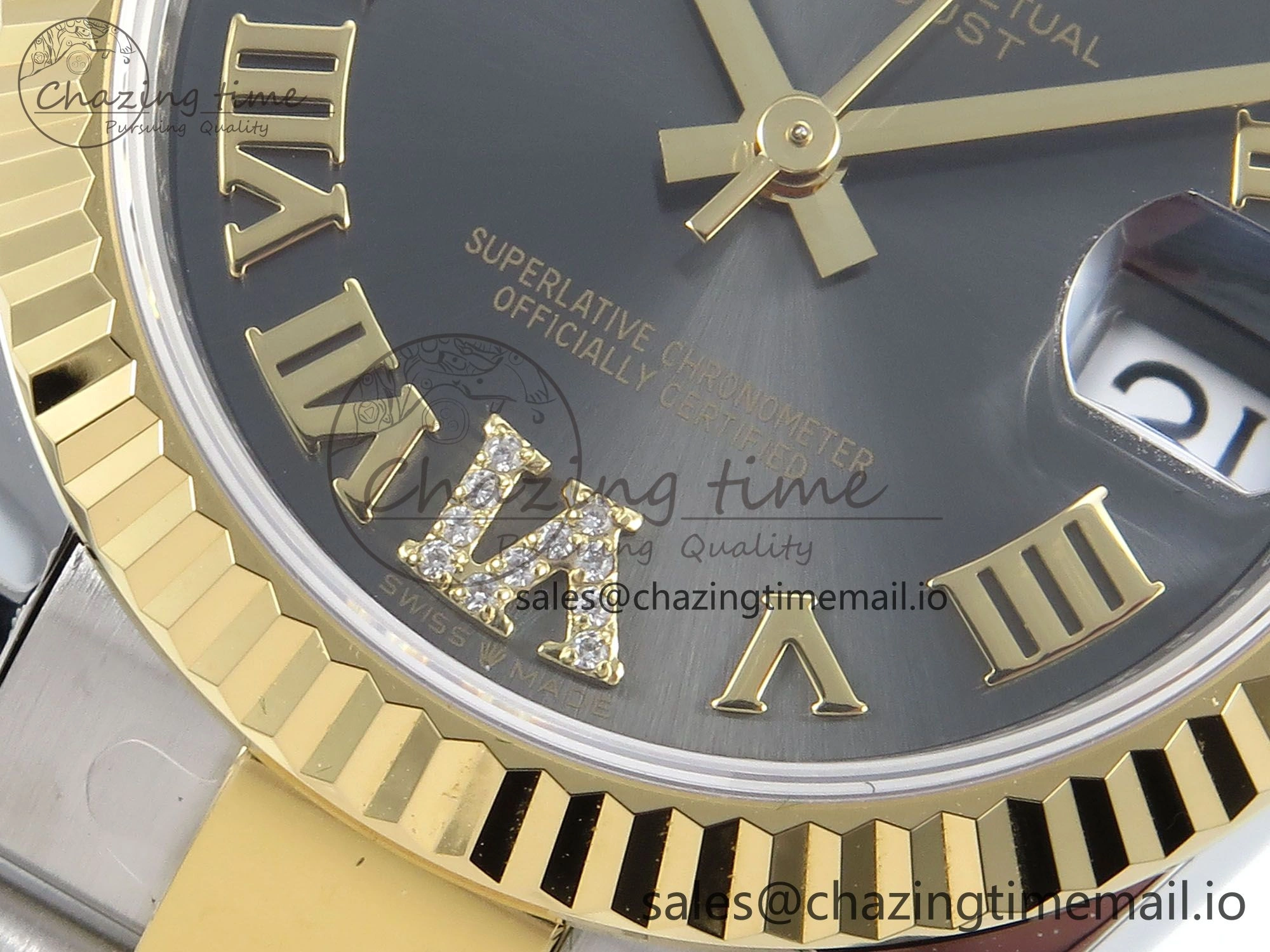 DateJust 31 278273 ARF 1:1 Best Edition 904L Steel Gray Roman Diamonds Dial on SS YG Oyster Bracelet ETA Functional 575