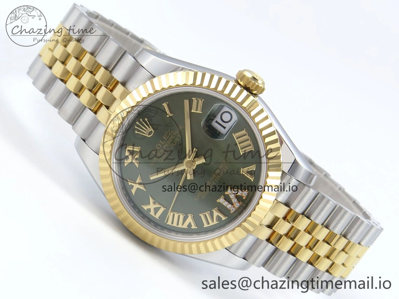 FastDry DateJust 31 278273 ARF 1:1 Best Edition 904L Steel Green Roman Diamonds Dial on SS YG Jubilee Bracelet ETA 572