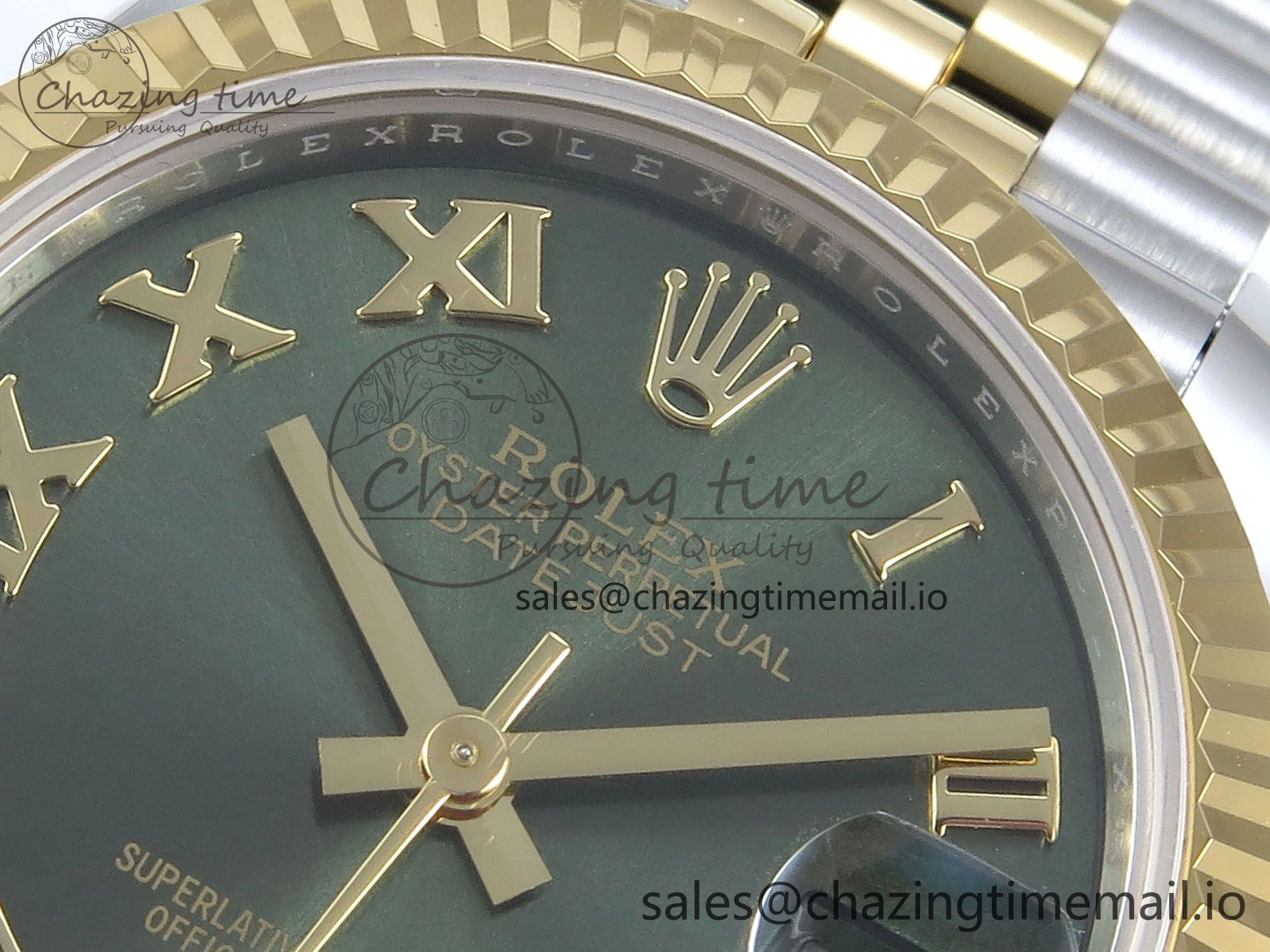 FastDry DateJust 31 278273 ARF 1:1 Best Edition 904L Steel Green Roman Diamonds Dial on SS YG Jubilee Bracelet ETA 572