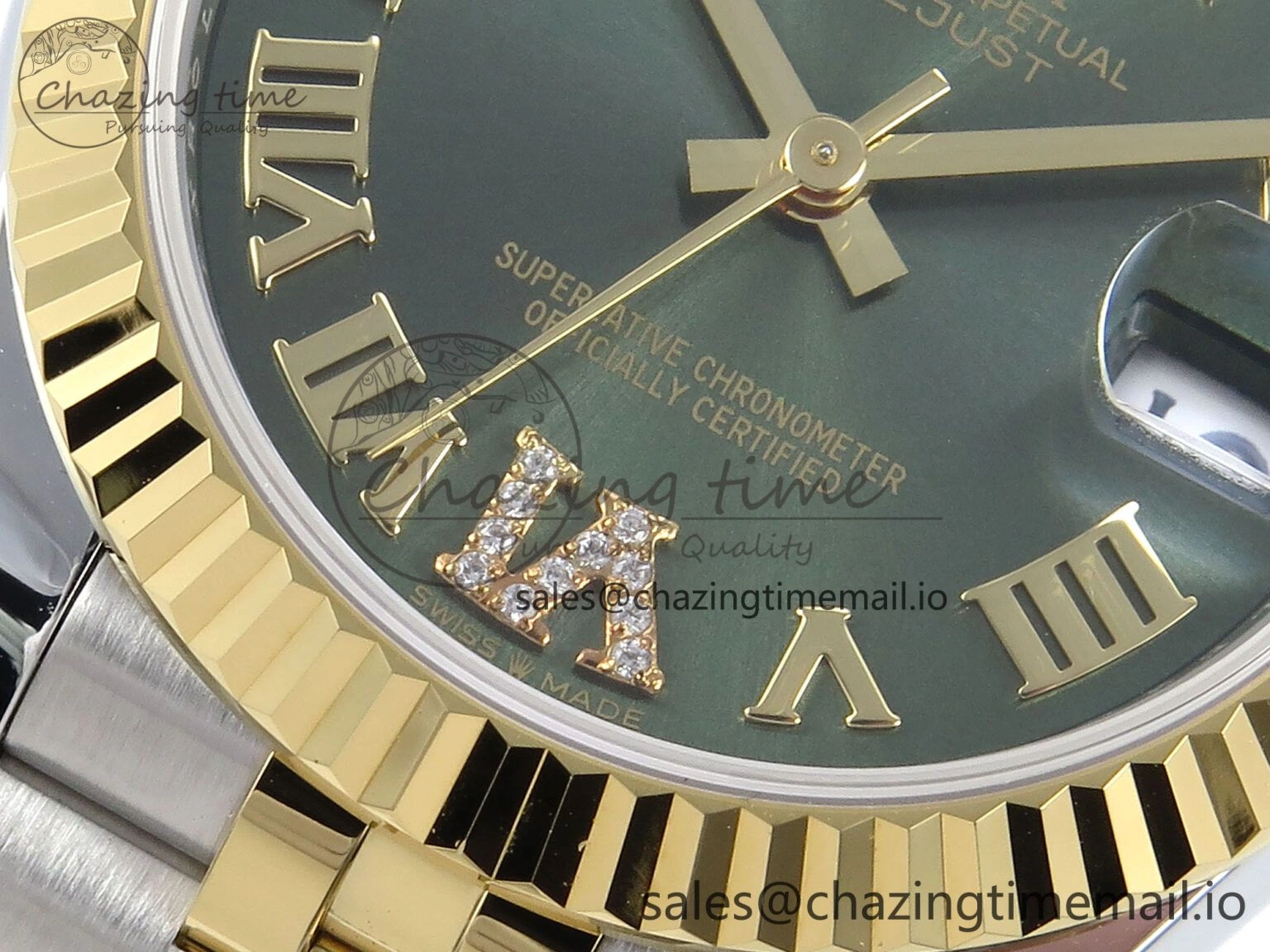 FastDry DateJust 31 278273 ARF 1:1 Best Edition 904L Steel Green Roman Diamonds Dial on SS YG Jubilee Bracelet ETA 572