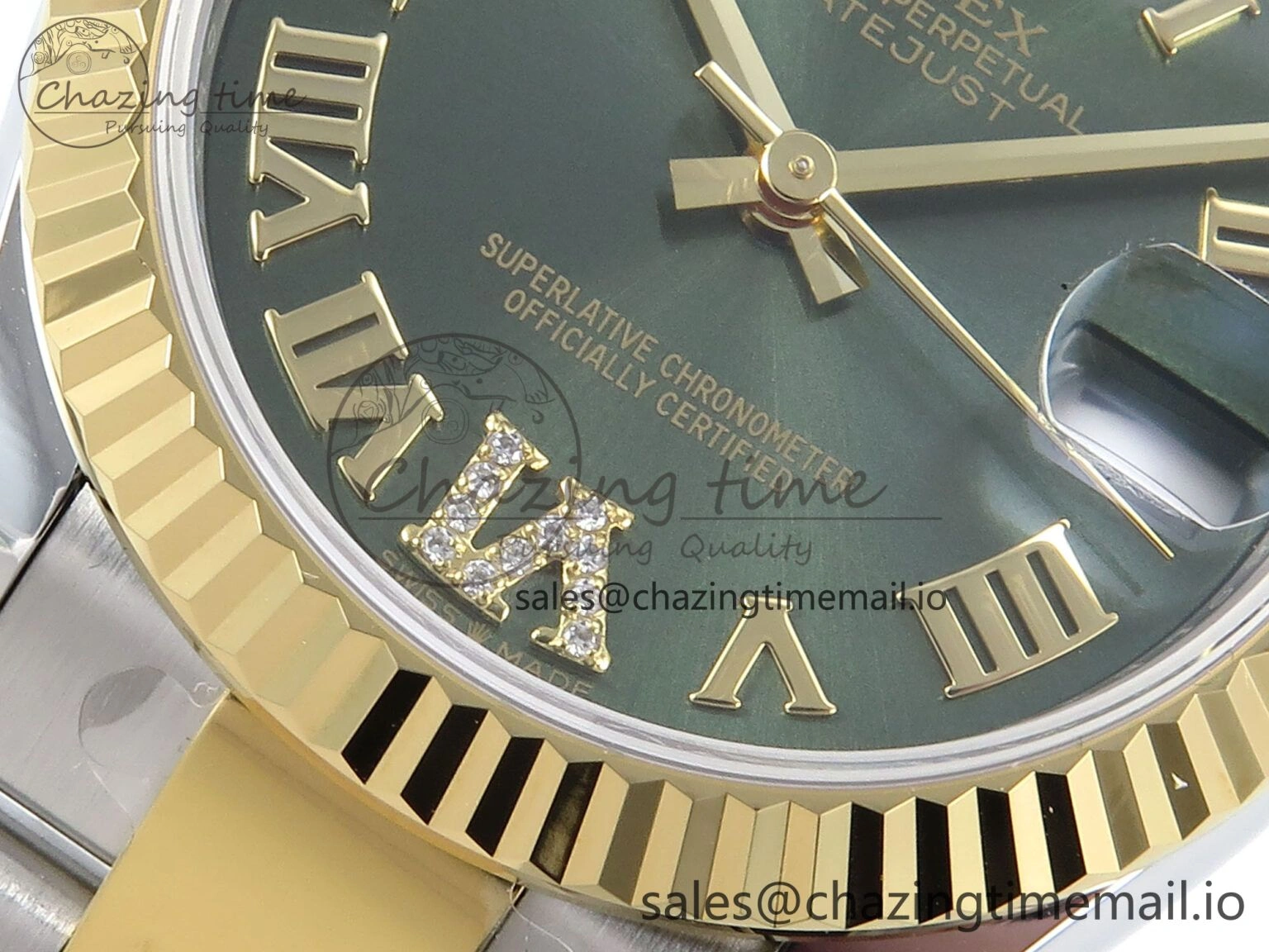 DateJust 31 278273 ARF 1:1 Best Edition 904L Steel Green Roman Diamonds Dial on SS YG Oyster Bracelet ETA Upgraded 582