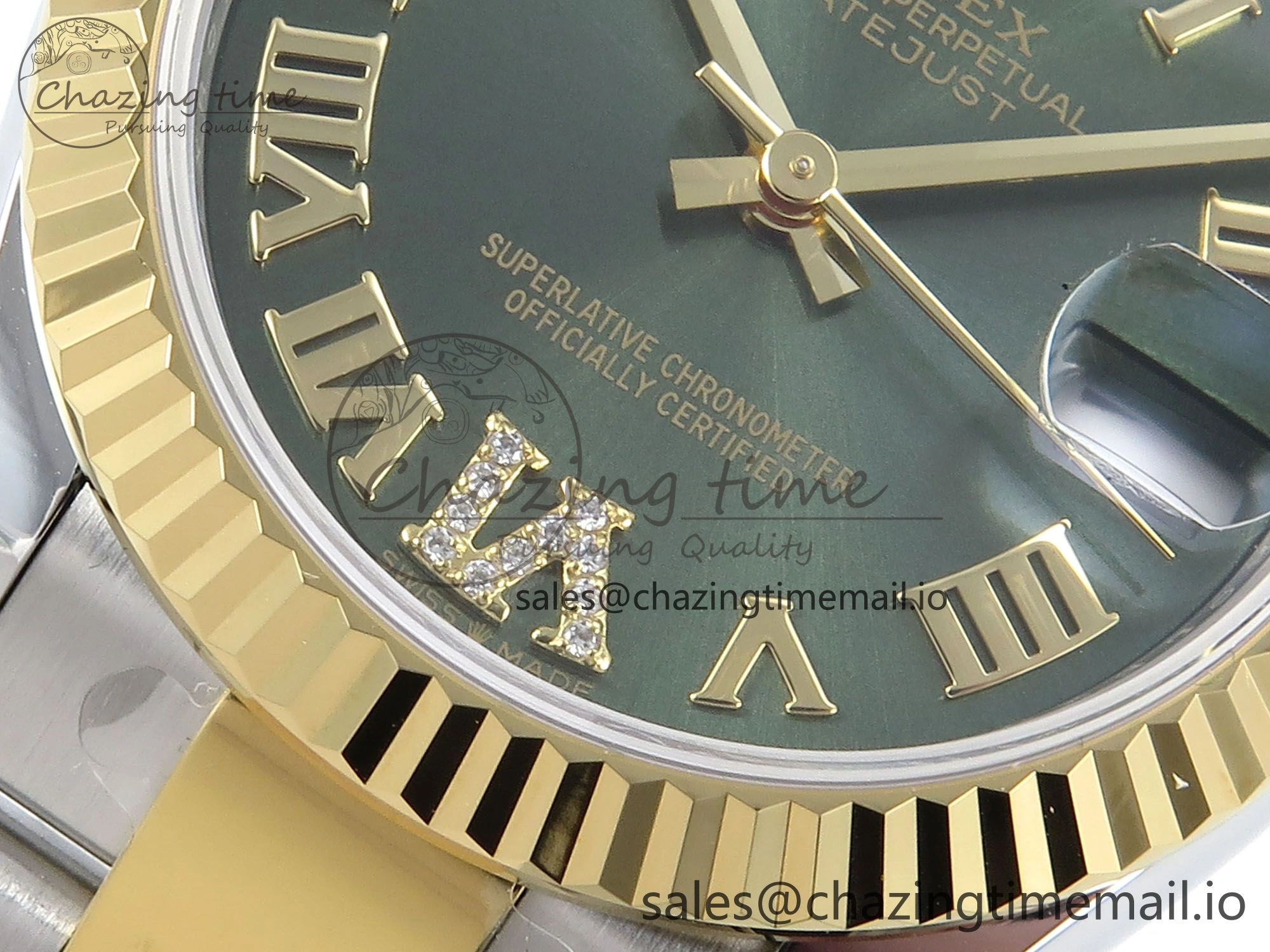 DateJust 31 278273 ARF 1:1 Best Edition 904L Steel Green Roman Diamonds Dial on SS YG Oyster Bracelet ETA Upgraded 582