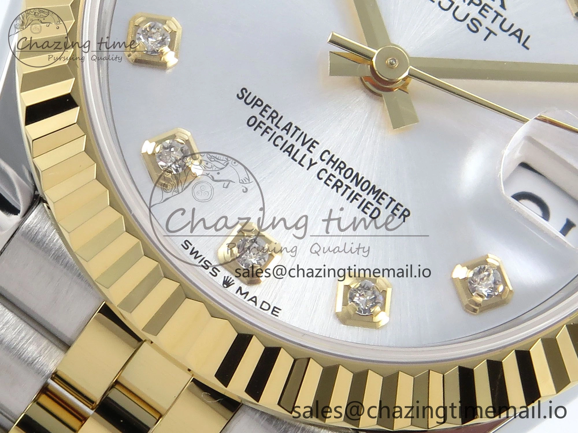 Durable DateJust 31 278273 ARF 1:1 Best Edition 904L Steel Silver Diamonds Dial on SS YG Jubilee Bracelet ETA 571