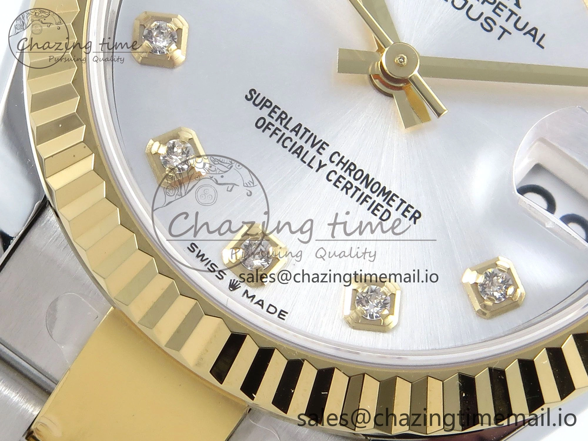 Classic DateJust 31 278273 ARF 1:1 Best Edition 904L Steel Silver Diamonds Dial on SS YG Oyster Bracelet ETA 581