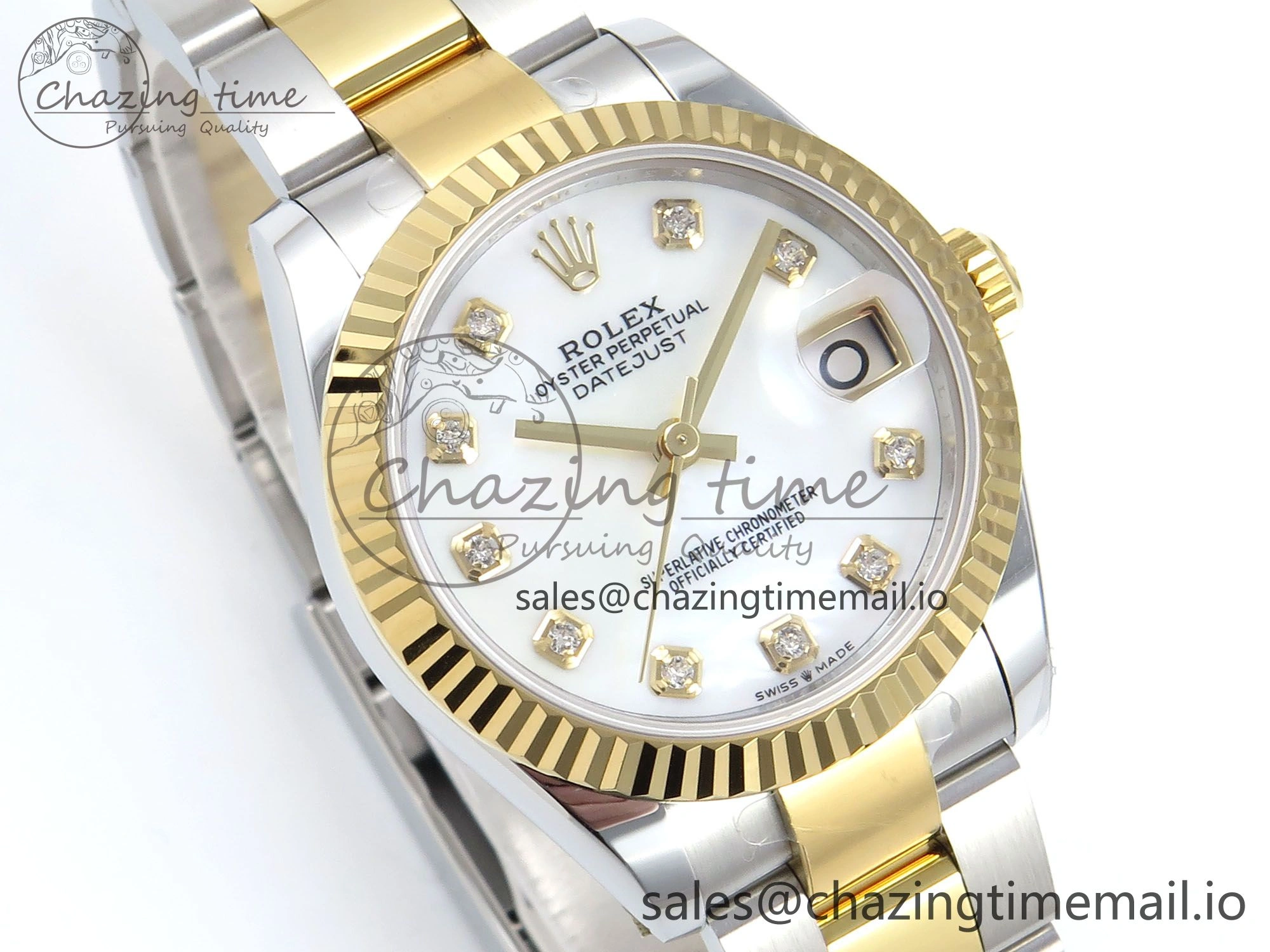 Trendy DateJust 31 278273 ARF 1:1 Best Edition 904L Steel White MOP Dial on SS YG Oyster Bracelet ETA 583