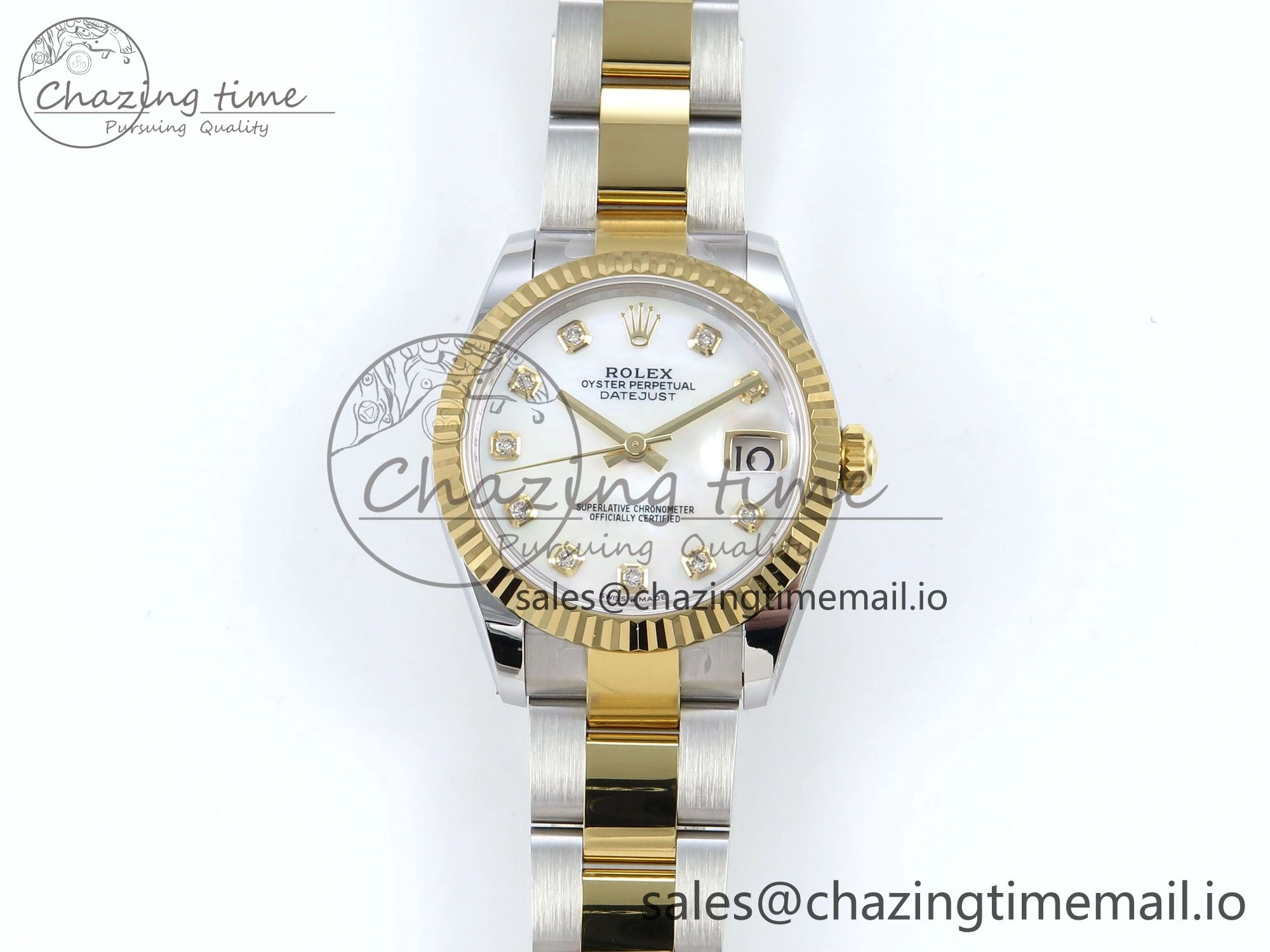 Trendy DateJust 31 278273 ARF 1:1 Best Edition 904L Steel White MOP Dial on SS YG Oyster Bracelet ETA 583