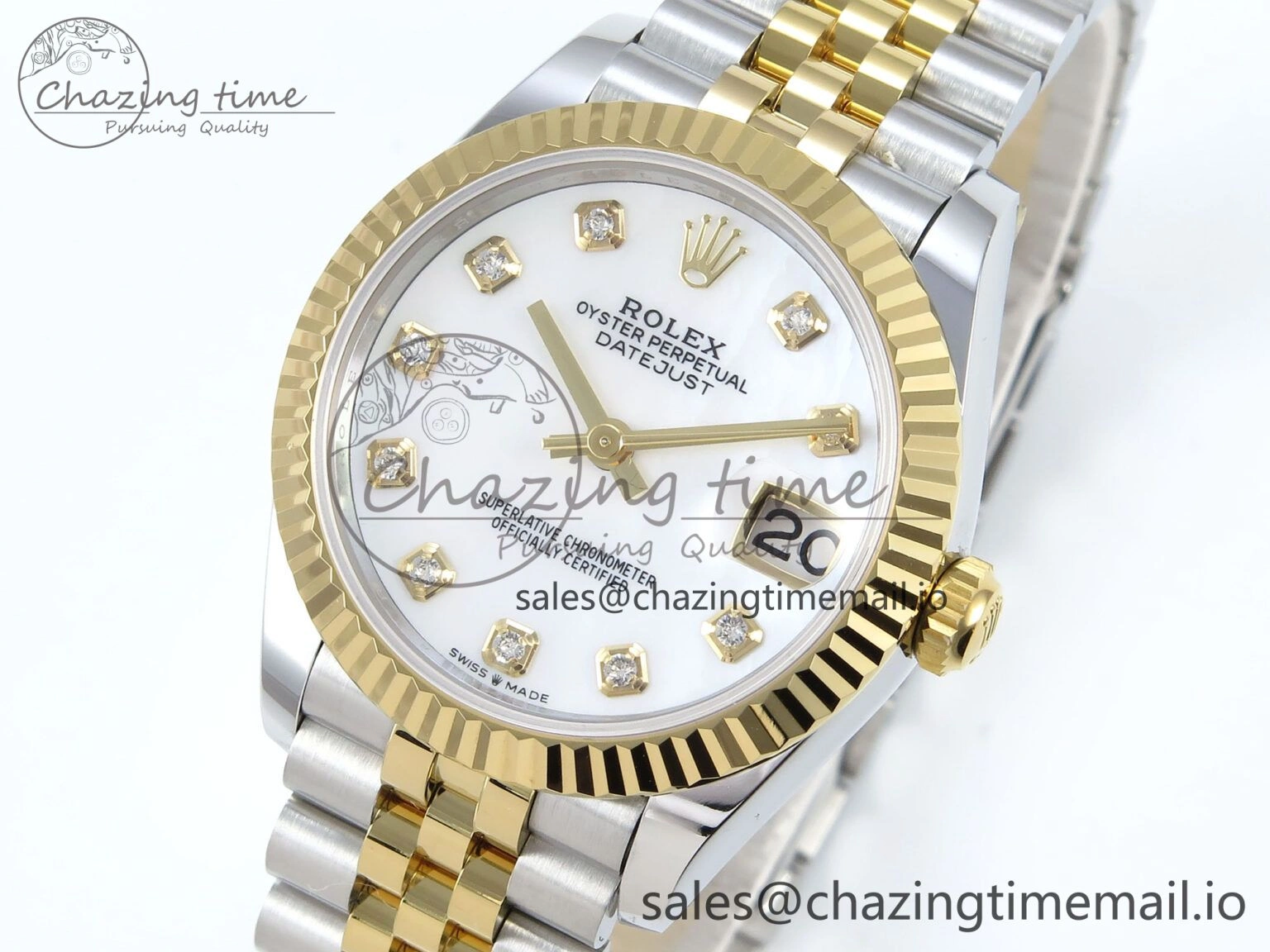 DateJust 31 278273 ARF 1:1 Best Edition 904L Steel White MOP Diamonds Dial on SS YG Jubilee Bracelet ETA UrbanStyle 574