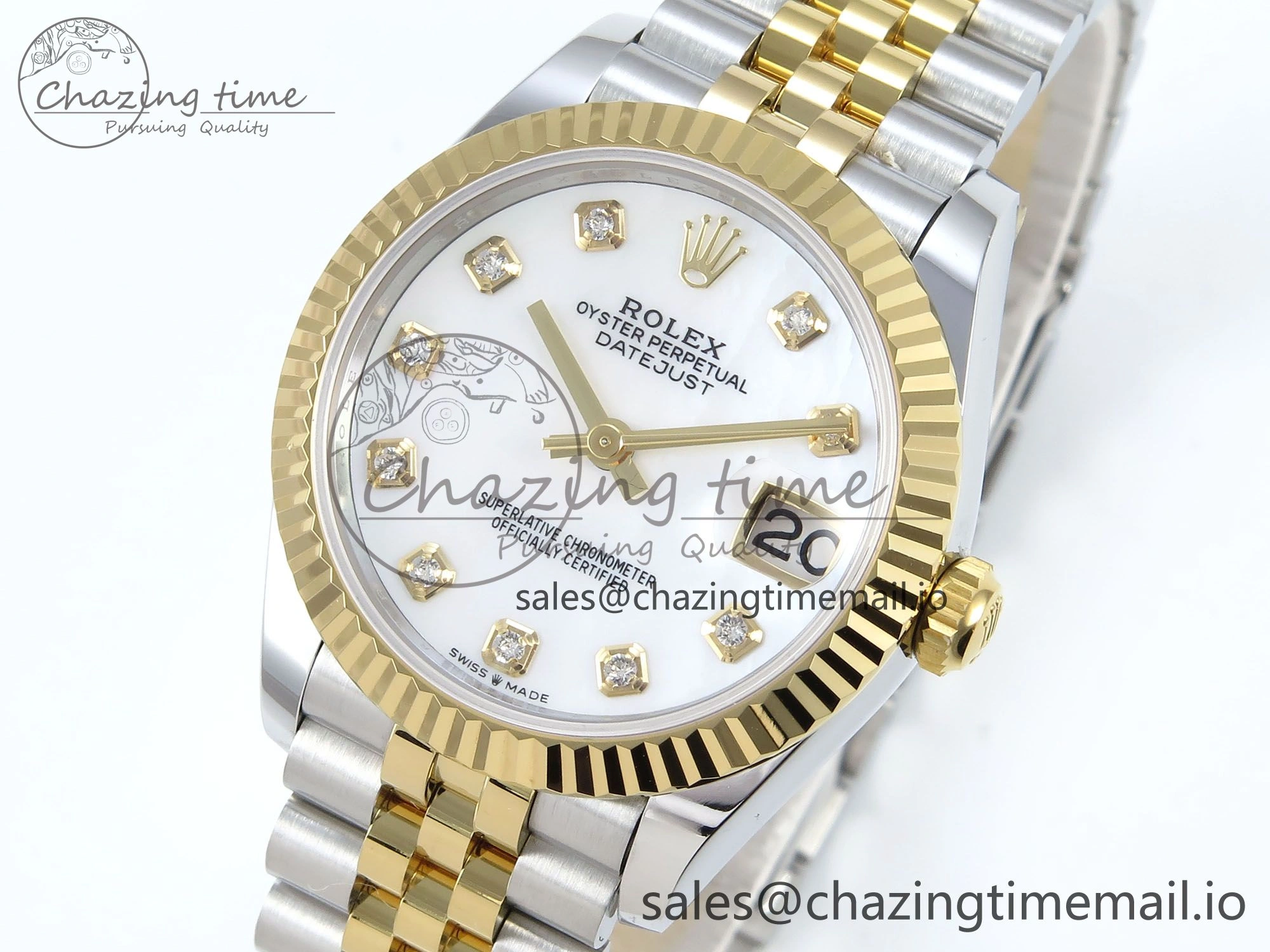 DateJust 31 278273 ARF 1:1 Best Edition 904L Steel White MOP Diamonds Dial on SS YG Jubilee Bracelet ETA UrbanStyle 574