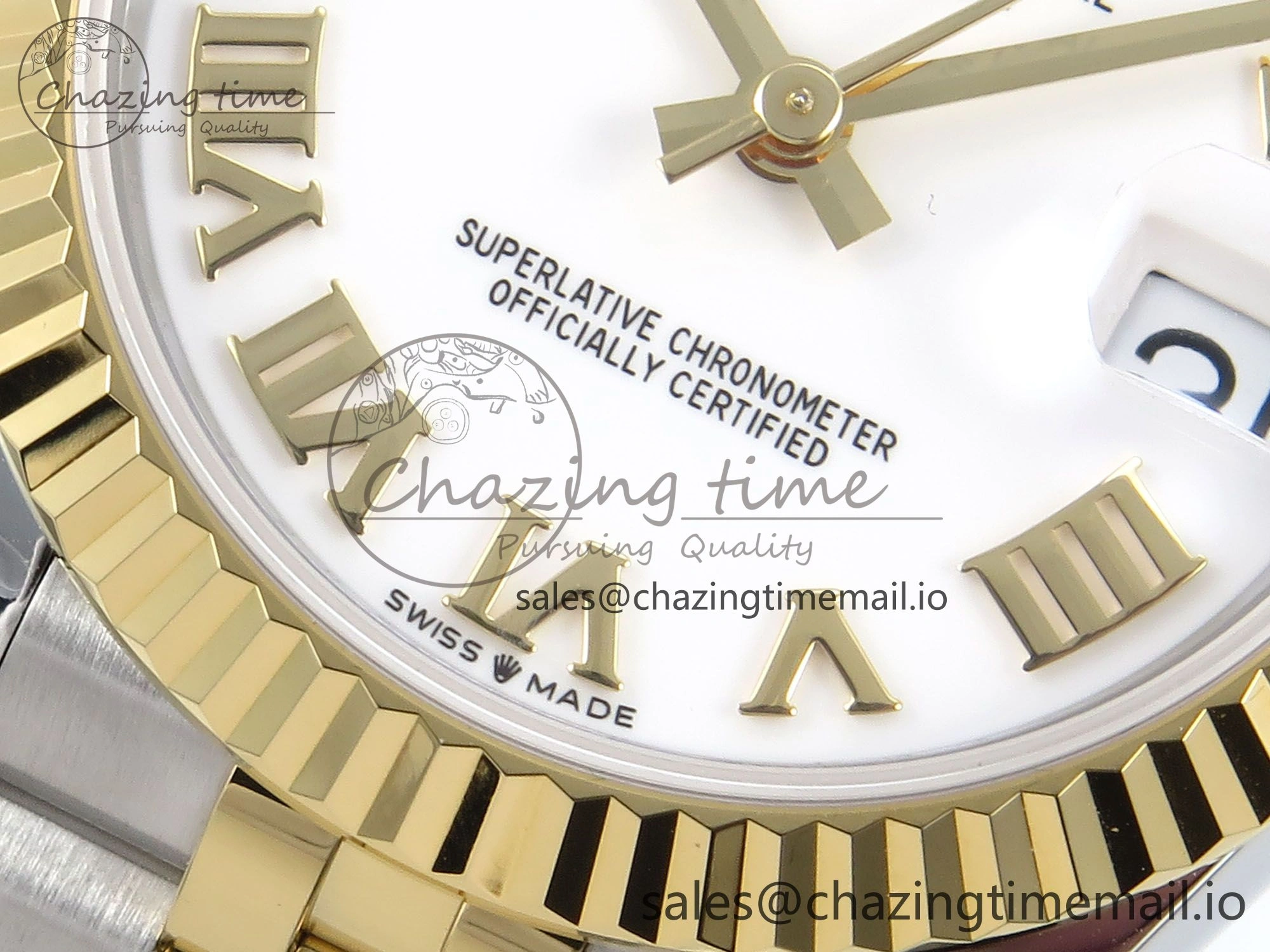 Lightweight DateJust 31 278273 ARF 1:1 Best Edition 904L Steel White Roman Dial on SS YG Jubilee Bracelet ETA 568