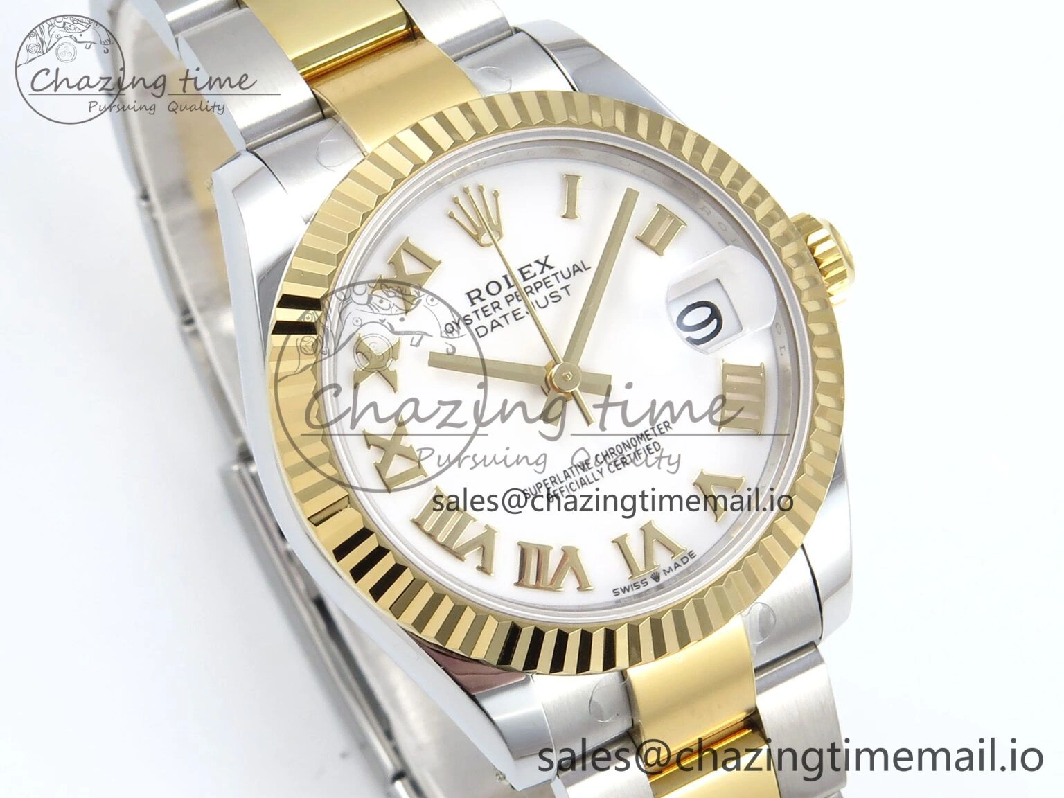 DateJust 31 278273 ARF 1:1 Best Edition 904L Steel White Roman Dial on SS YG Oyster Bracelet ETA Contemporary 578