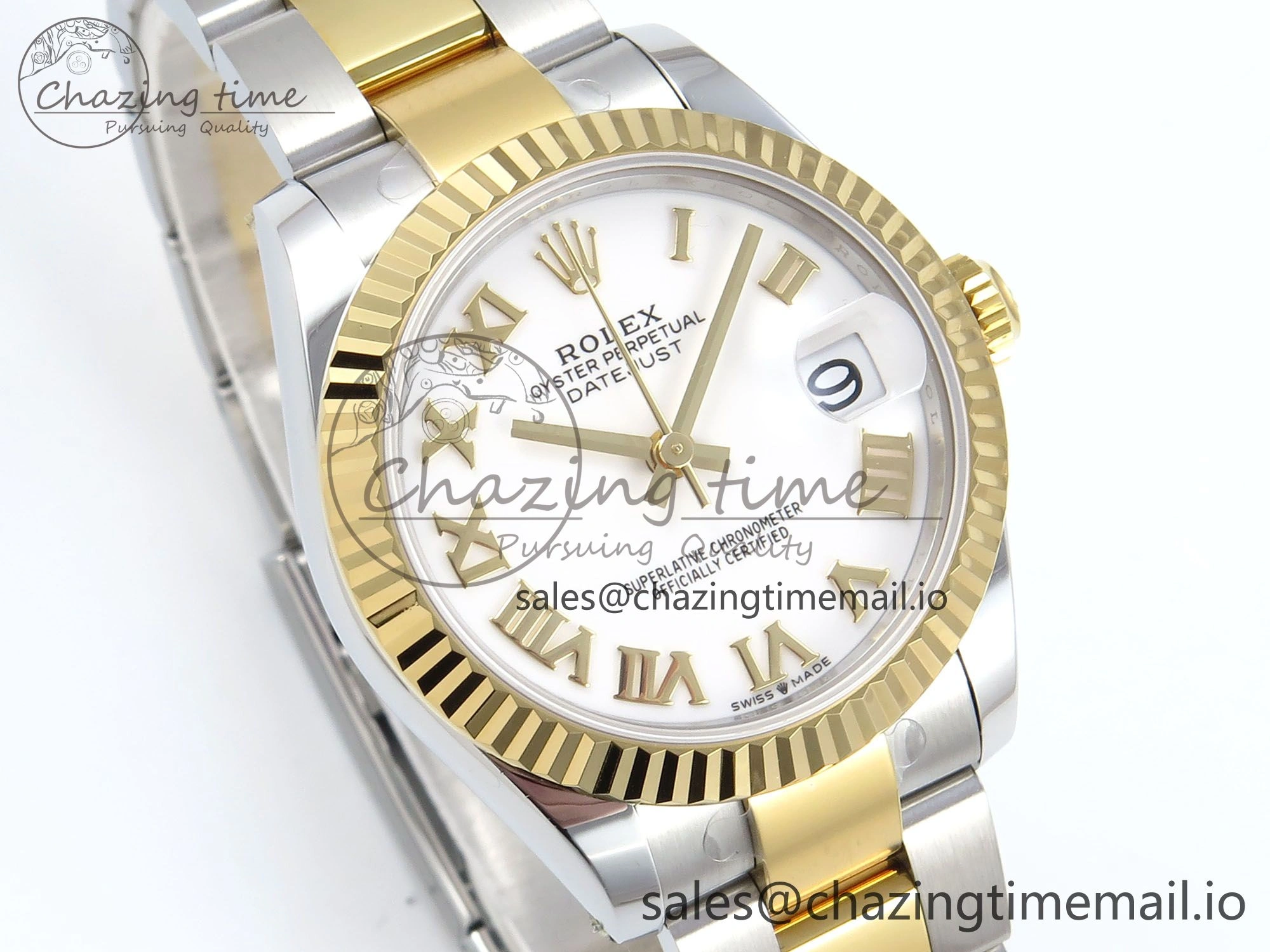 DateJust 31 278273 ARF 1:1 Best Edition 904L Steel White Roman Dial on SS YG Oyster Bracelet ETA Contemporary 578