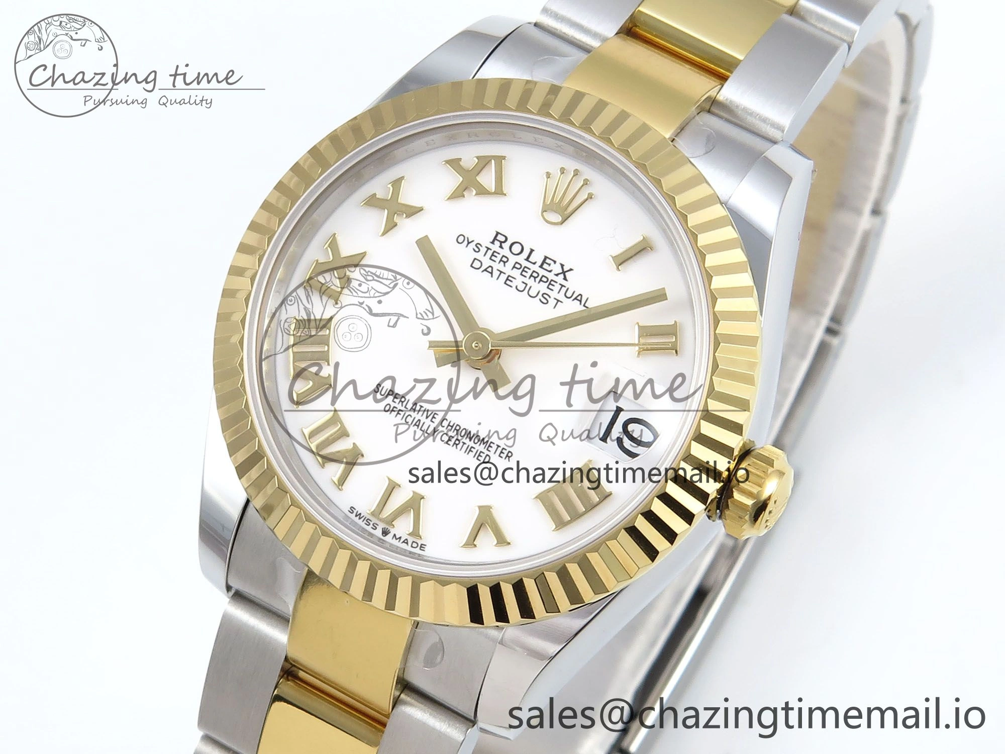 DateJust 31 278273 ARF 1:1 Best Edition 904L Steel White Roman Dial on SS YG Oyster Bracelet ETA Contemporary 578