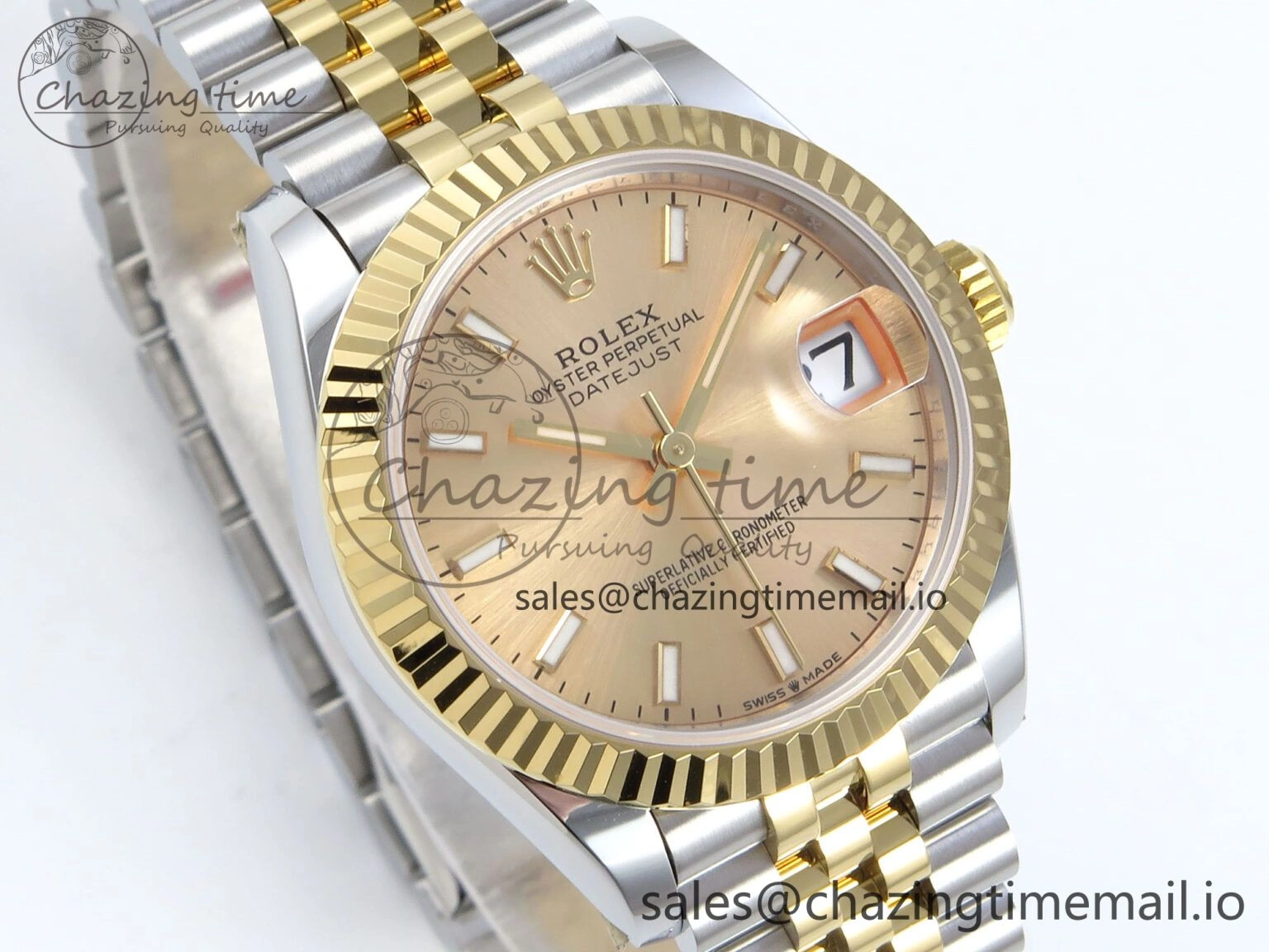 DateJust 31 278273 ARF 1:1 Best Edition 904L Steel YG Dial Stick Marker on SS YG Jubilee Bracelet ETA Upgraded 573
