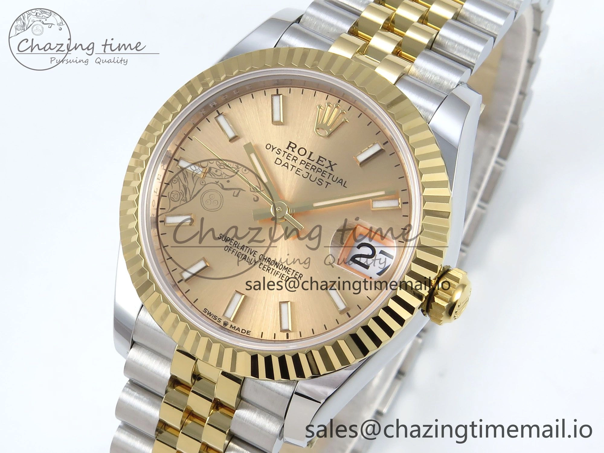 DateJust 31 278273 ARF 1:1 Best Edition 904L Steel YG Dial Stick Marker on SS YG Jubilee Bracelet ETA Upgraded 573