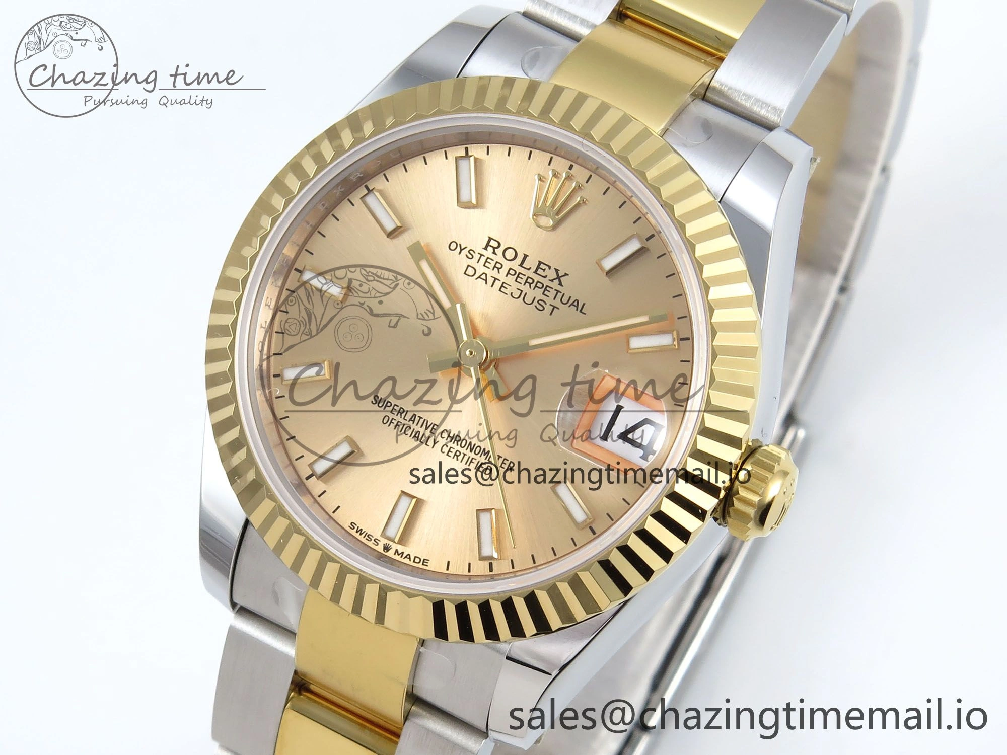 DateJust 31 278273 ARF 1:1 Best Edition 904L Steel YG Dial Stick Marker on SS YG Oyster Bracelet ETA FashionForward 584
