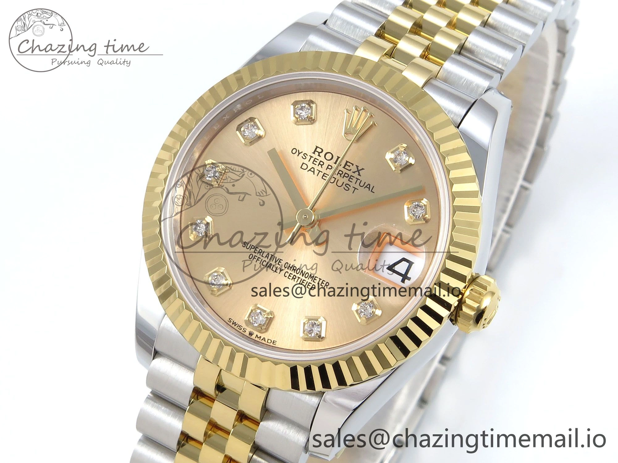 Sporty DateJust 31 278273 ARF 1:1 Best Edition 904L Steel YG Diamonds Dial on SS YG Jubilee Bracelet ETA 567