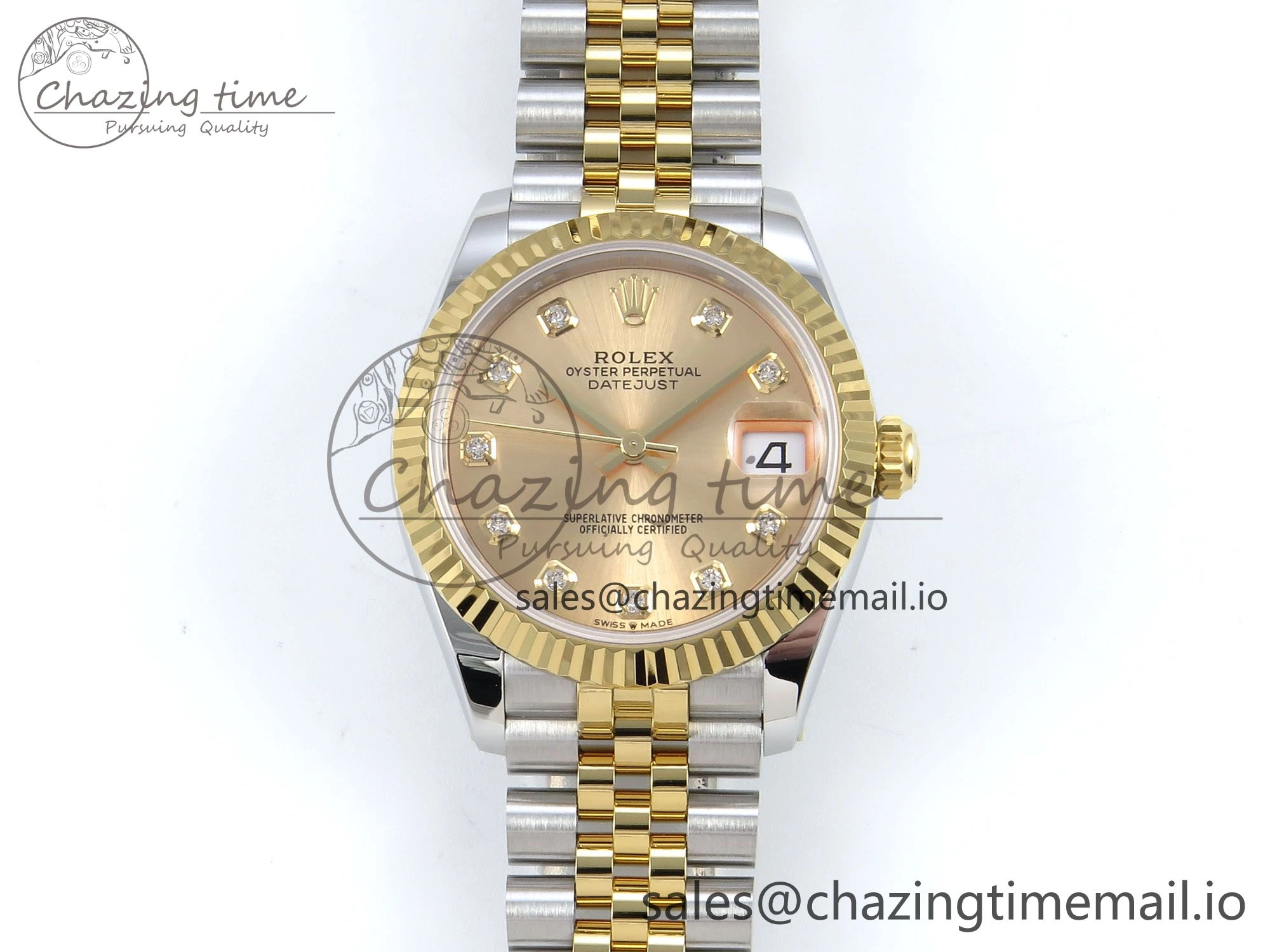 Sporty DateJust 31 278273 ARF 1:1 Best Edition 904L Steel YG Diamonds Dial on SS YG Jubilee Bracelet ETA 567